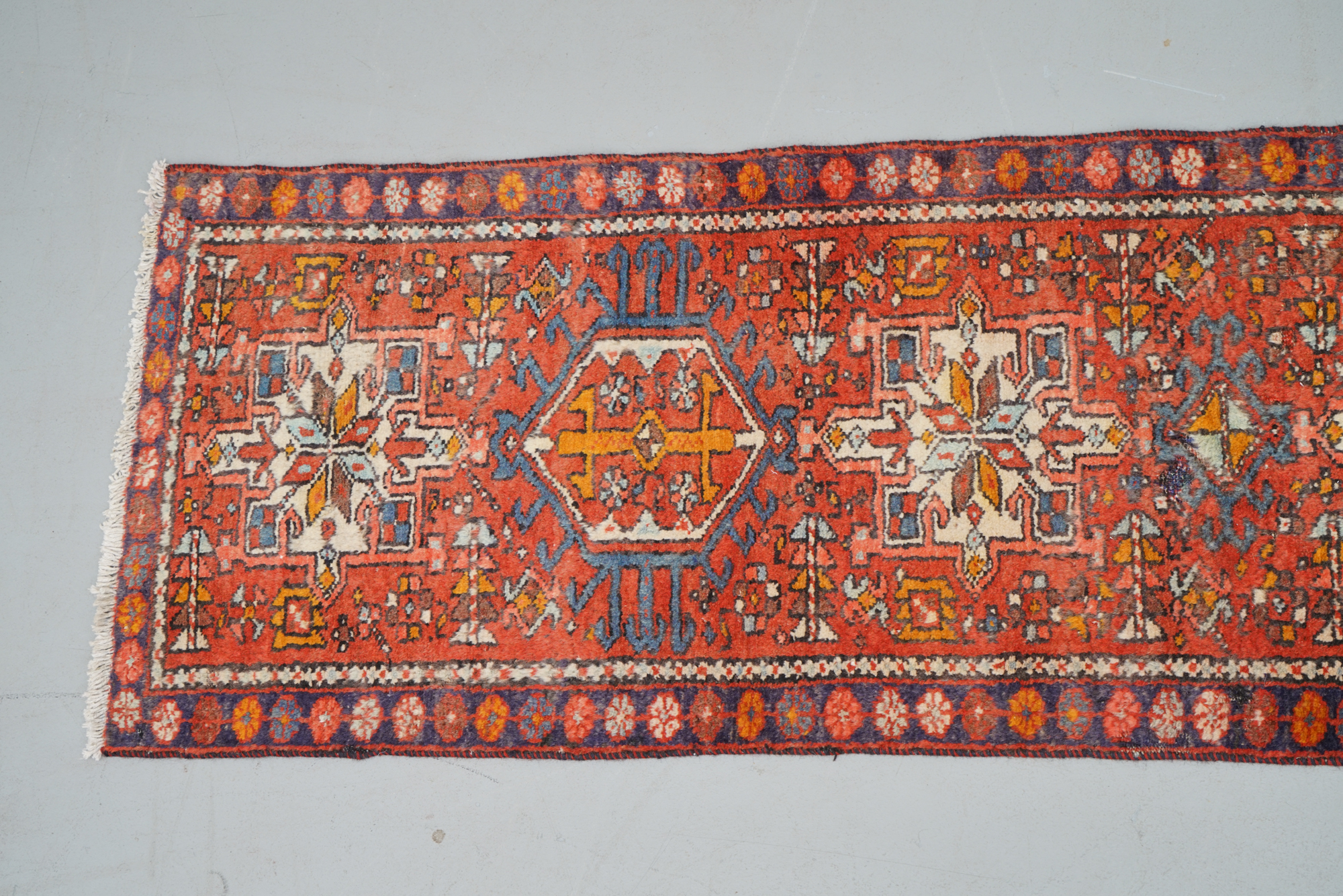 Hand-Knotted Persian Lamberan Wool Carpet Runner