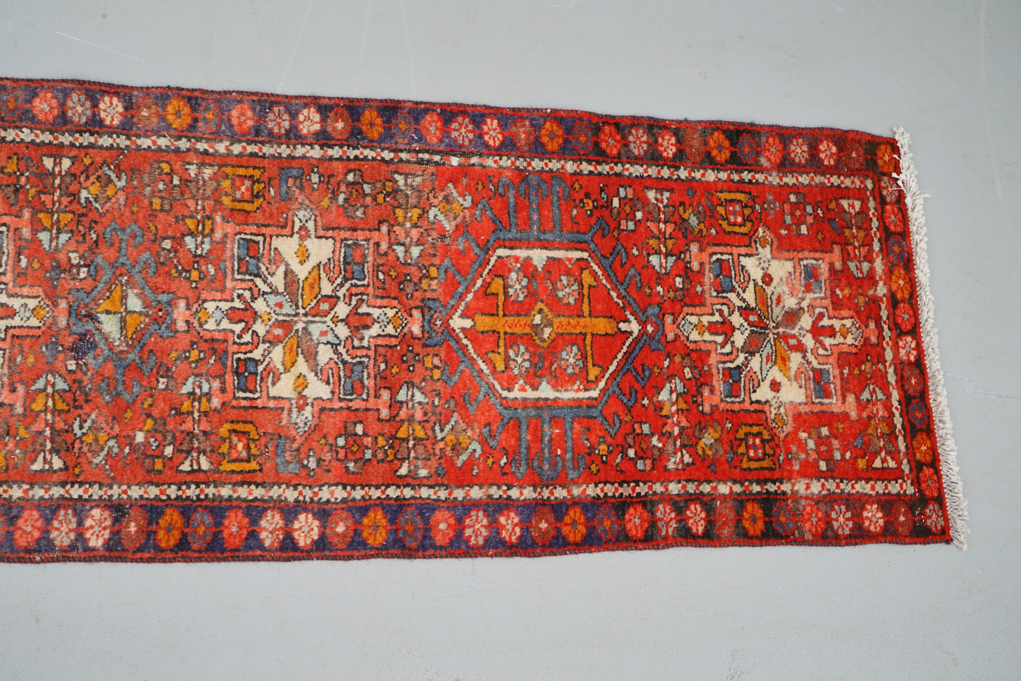 Hand-Knotted Persian Lamberan Wool Carpet Runner