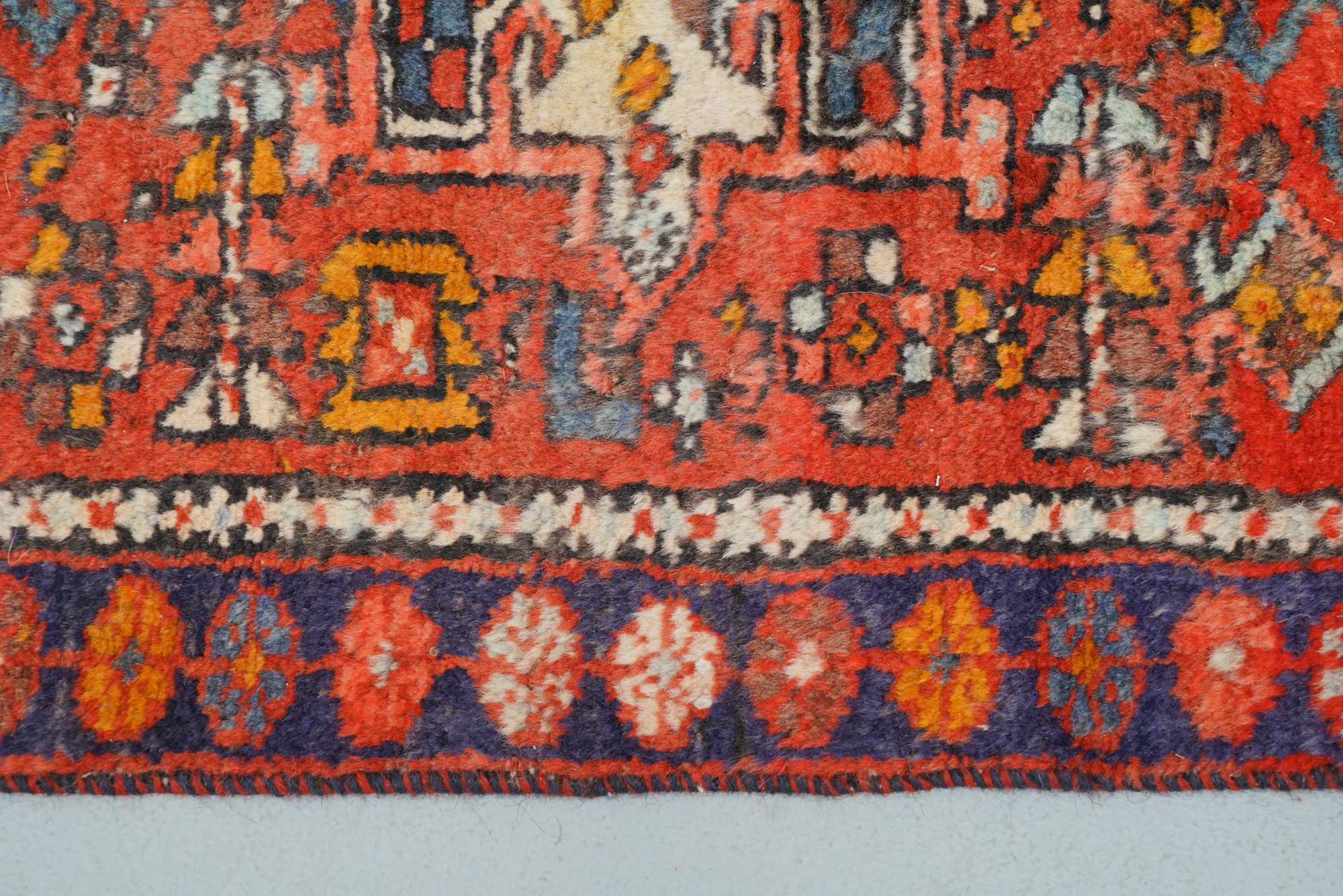 Hand-Knotted Persian Lamberan Wool Carpet Runner