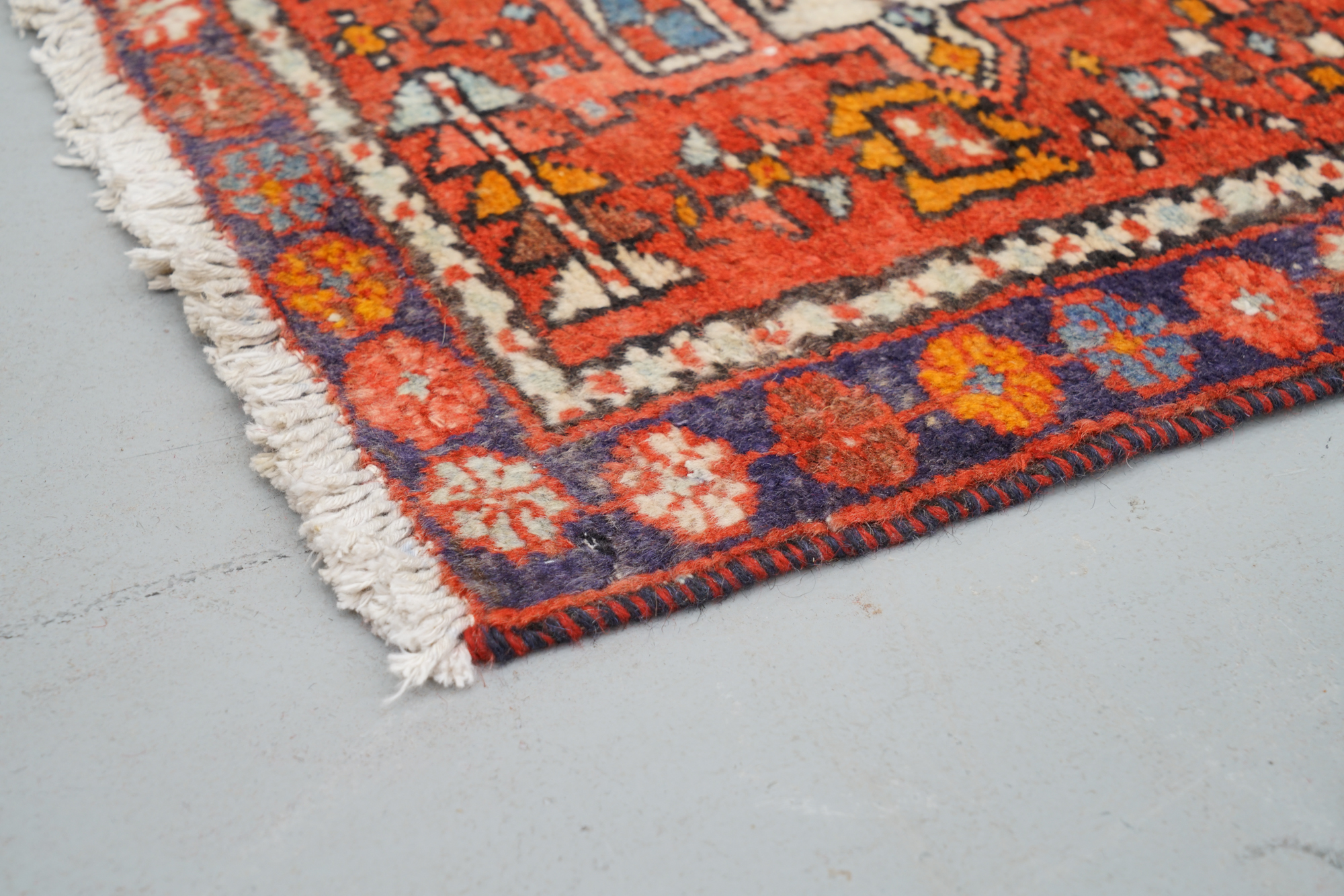 Hand-Knotted Persian Lamberan Wool Carpet Runner