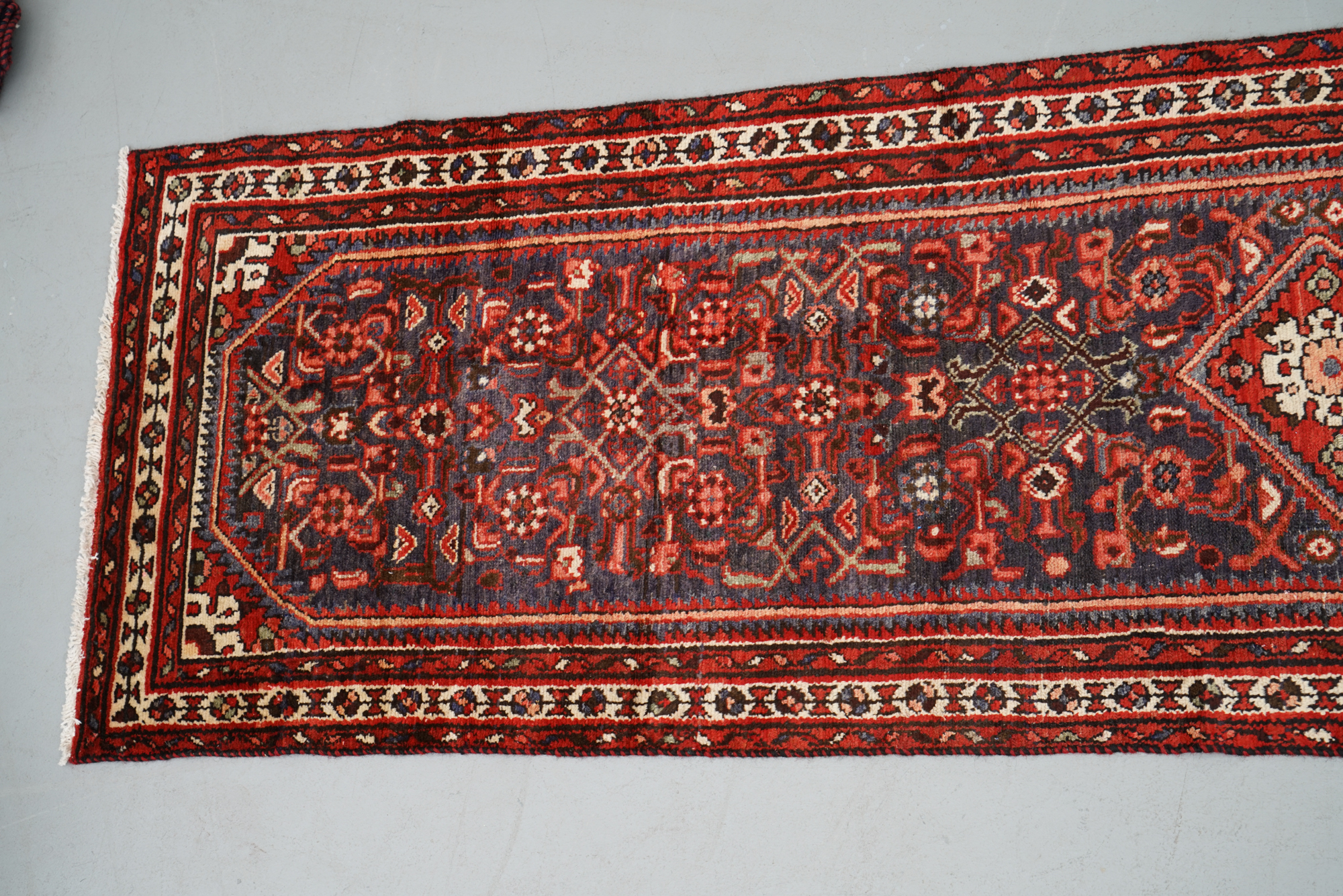Hand-Knotted Persian Malayer Wool Carpet Runner