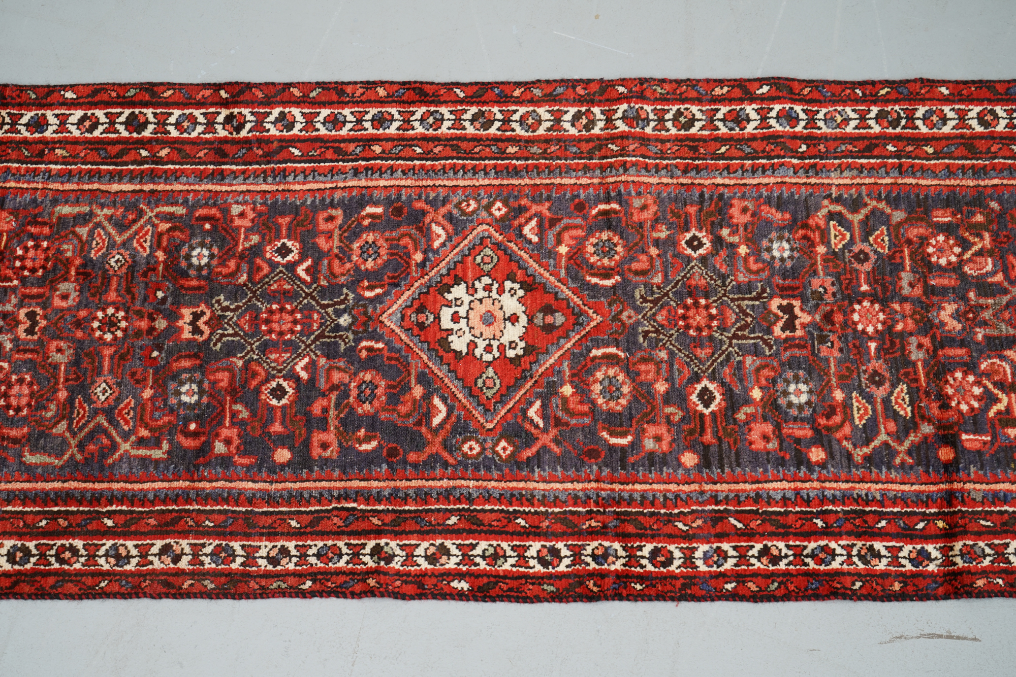 Hand-Knotted Persian Malayer Wool Carpet Runner