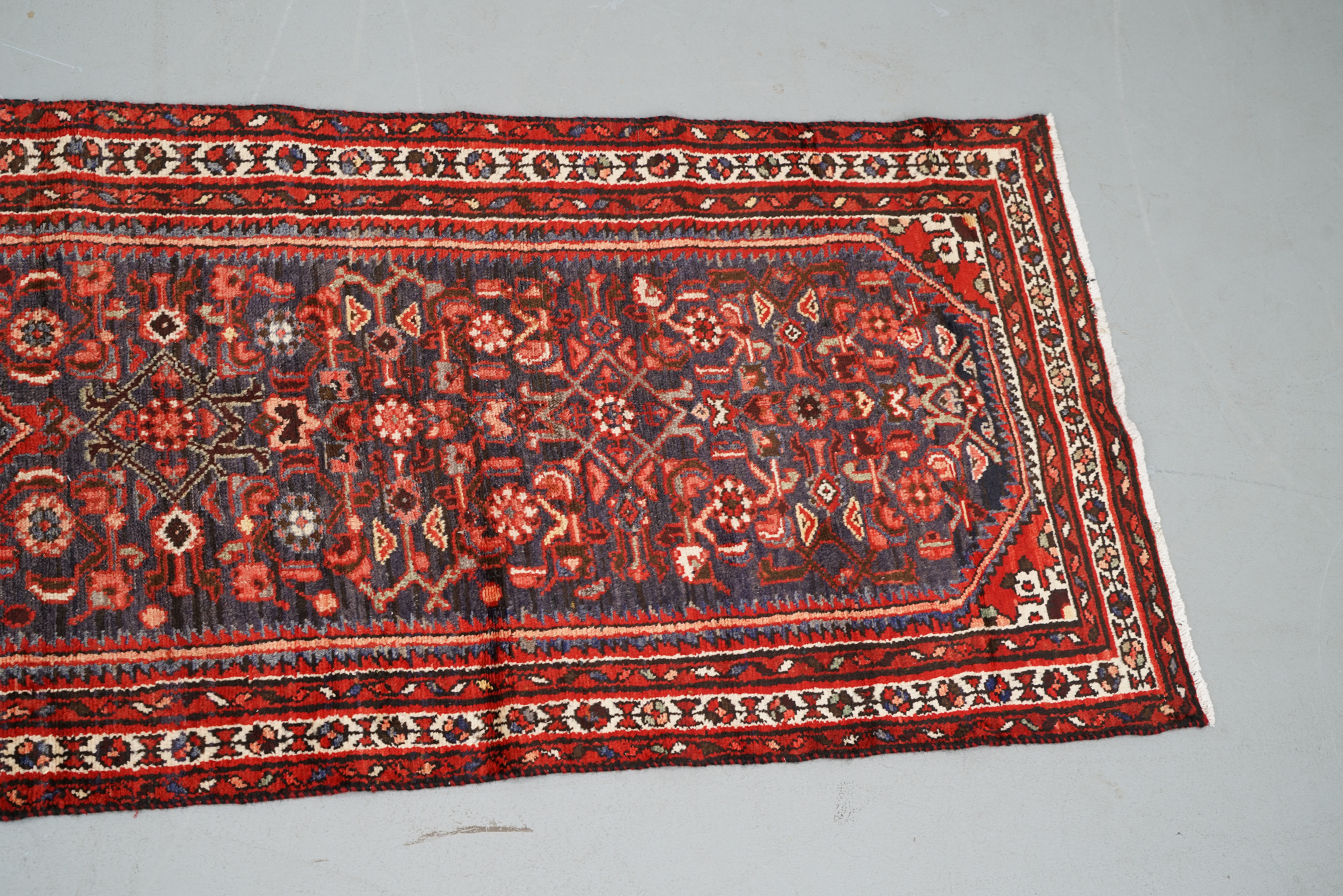 Hand-Knotted Persian Malayer Wool Carpet Runner