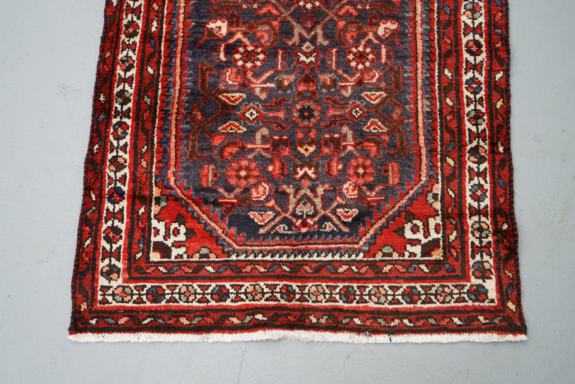 Hand-Knotted Persian Malayer Wool Carpet Runner
