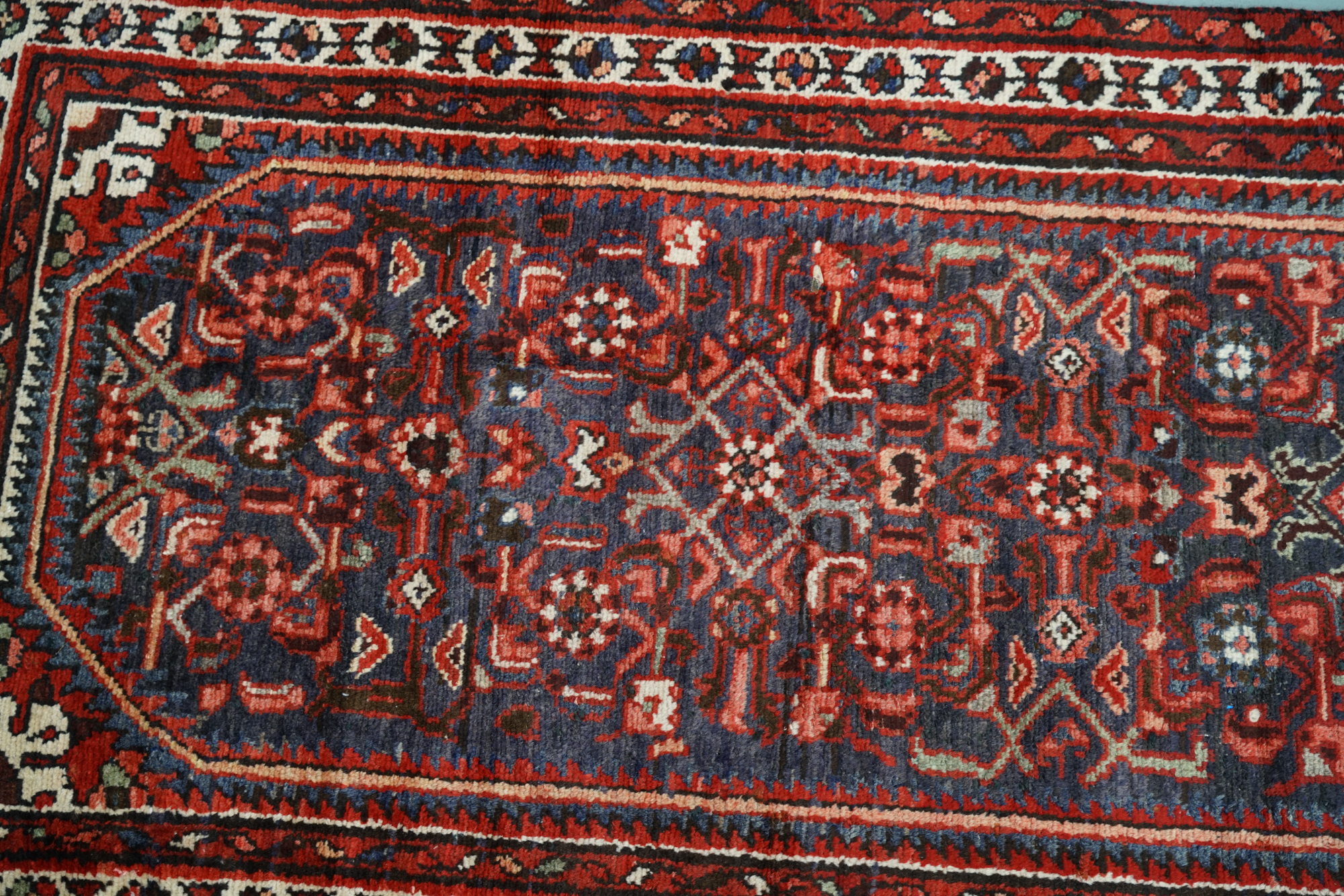 Hand-Knotted Persian Malayer Wool Carpet Runner