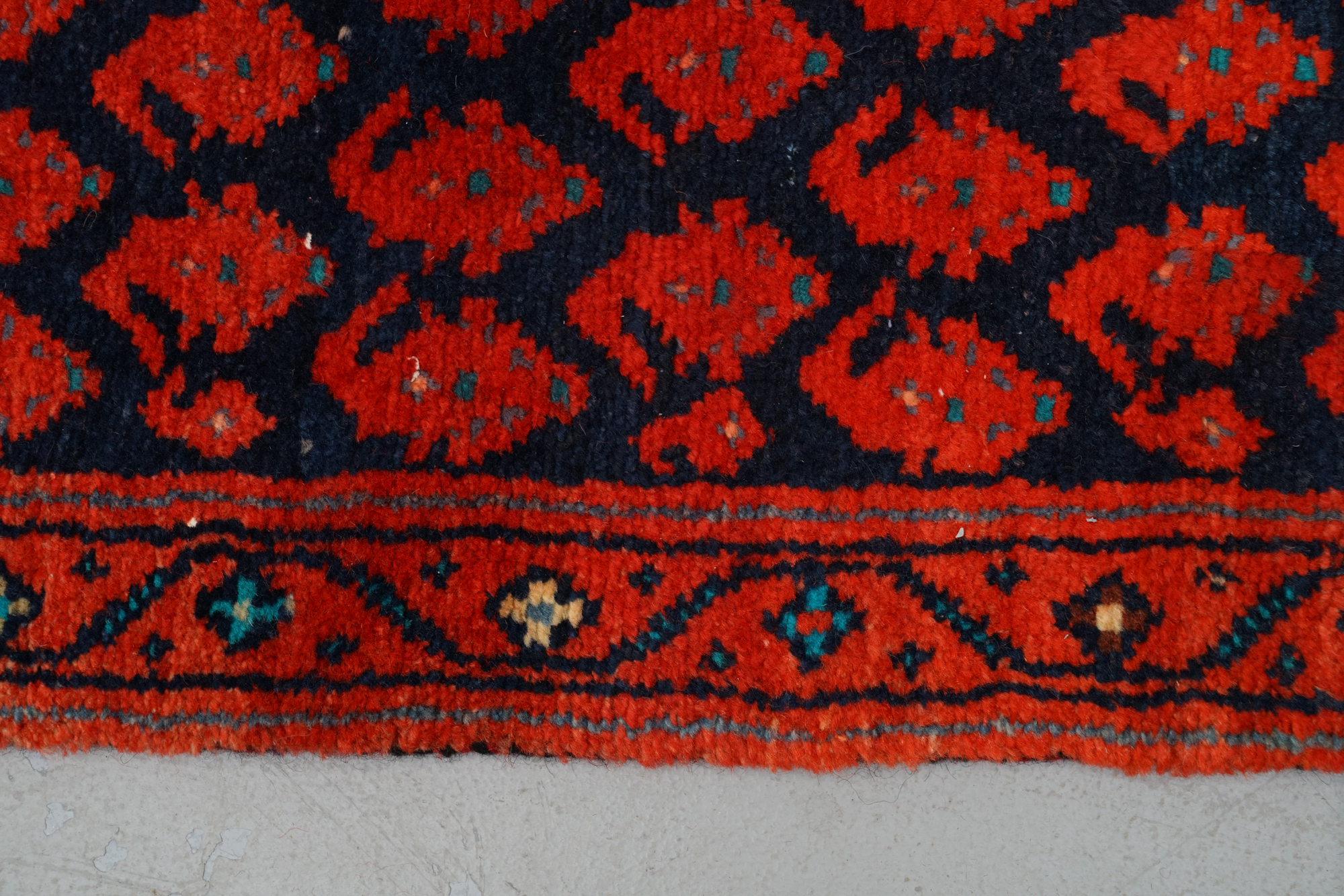 Hand-Knotted Mir-a-Boteh Wool Carpet Runner