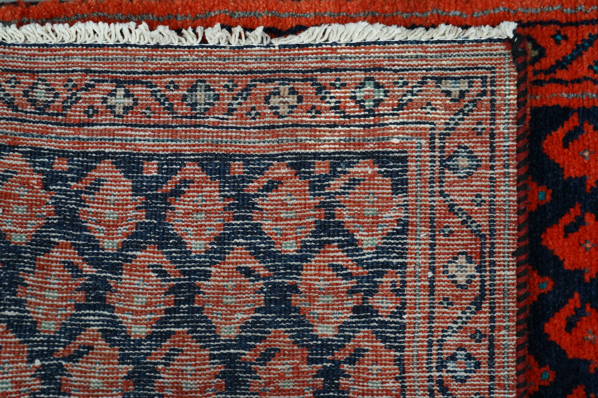 Hand-Knotted Mir-a-Boteh Wool Carpet Runner