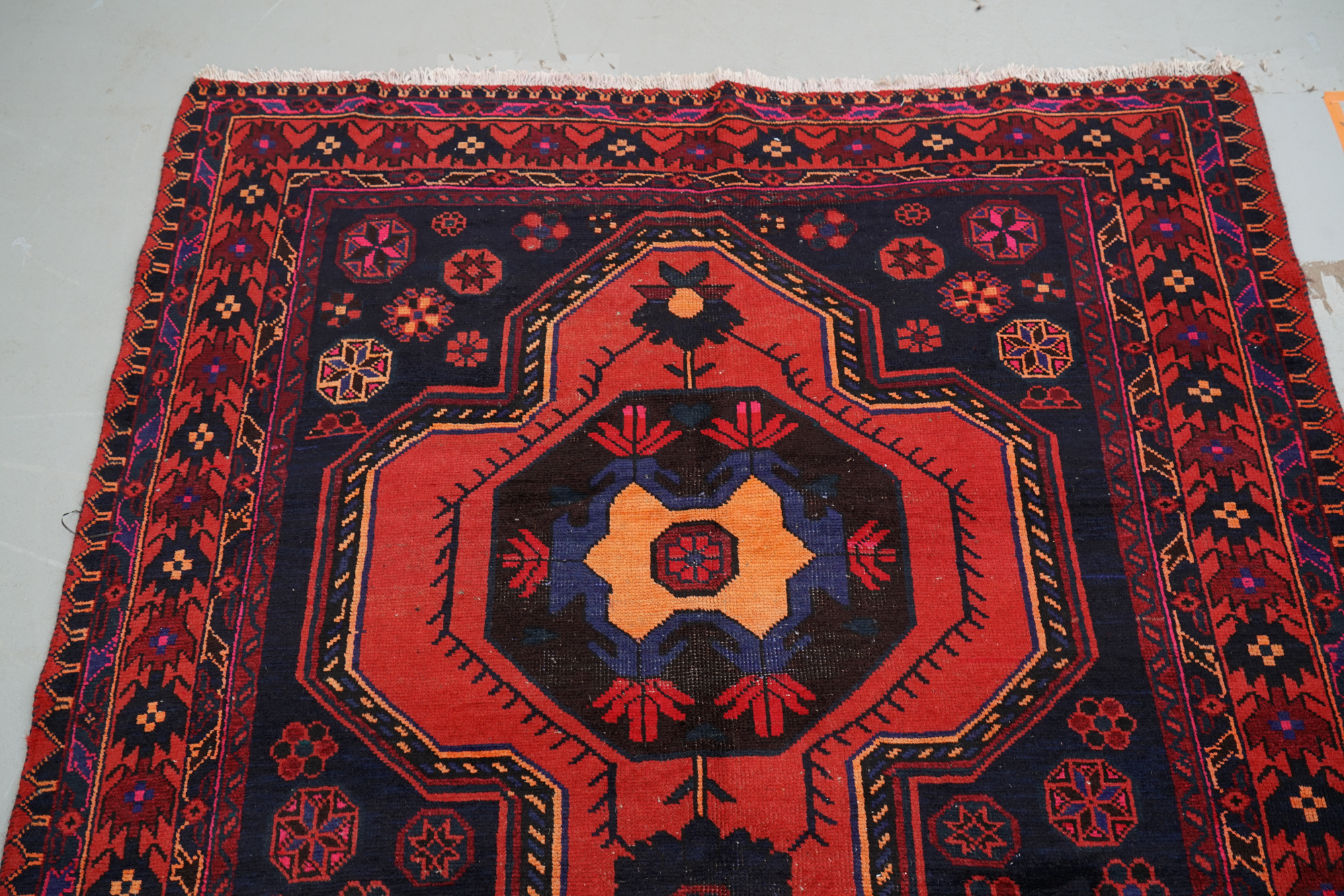 Hand-Knotted Caucasian Karabagh Wool Accent Rug