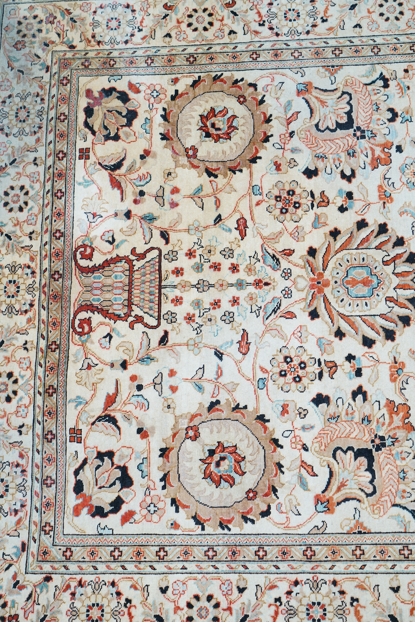 Hand-Knotted Indo-Persian "Vase" Wool Room Sized Rug