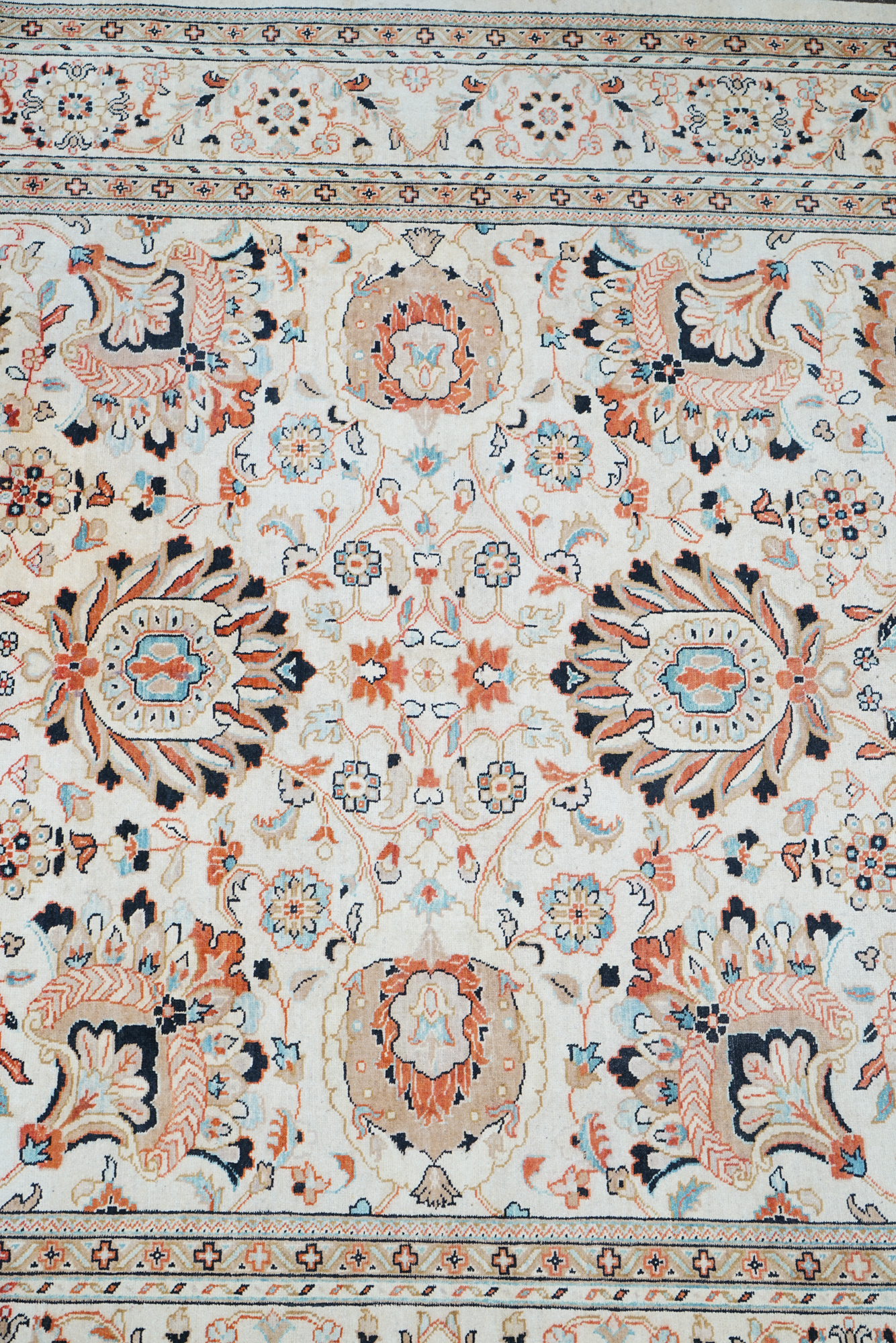 Hand-Knotted Indo-Persian "Vase" Wool Room Sized Rug