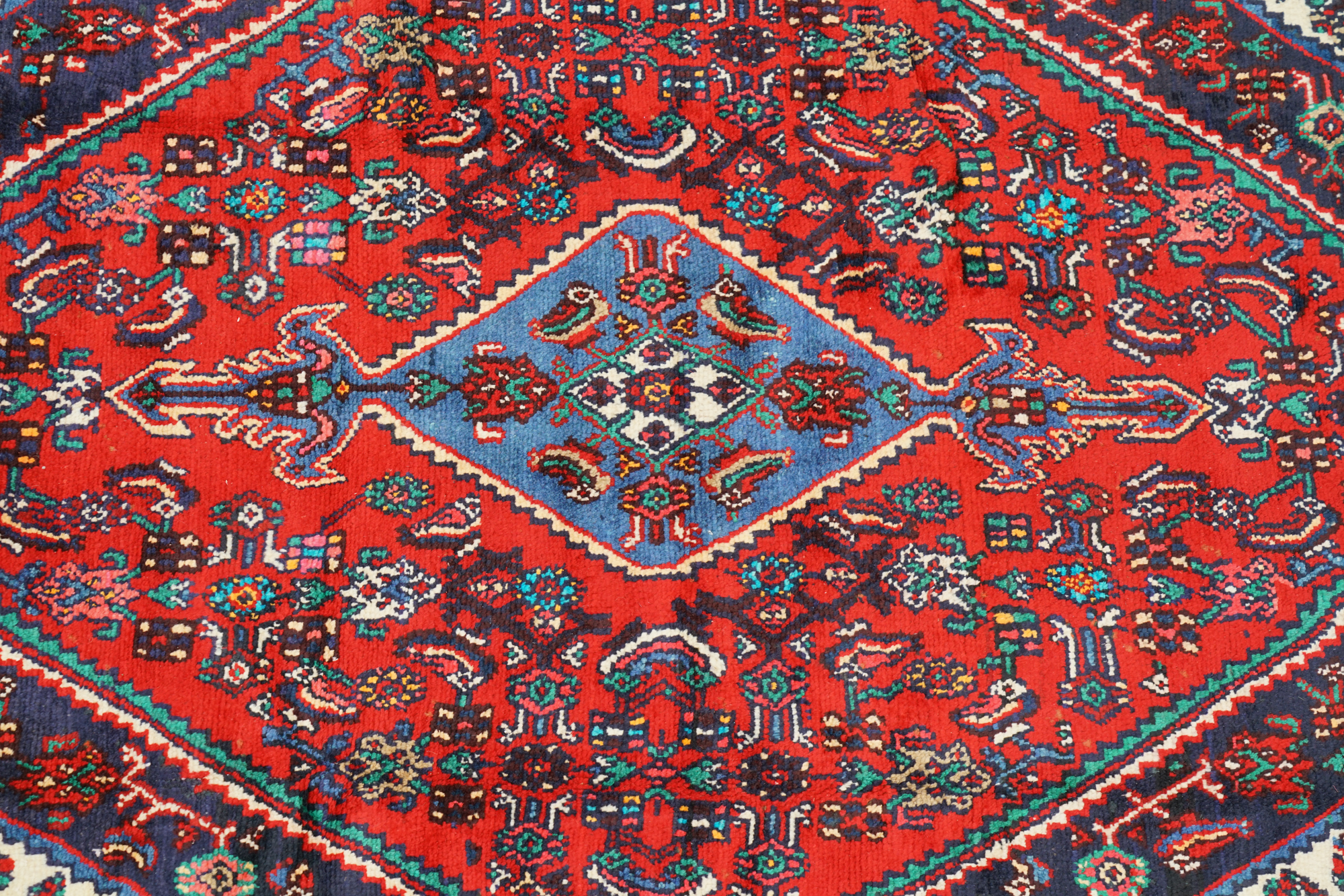 Hand-Knotted Persian Hamadan Wool Area Rug