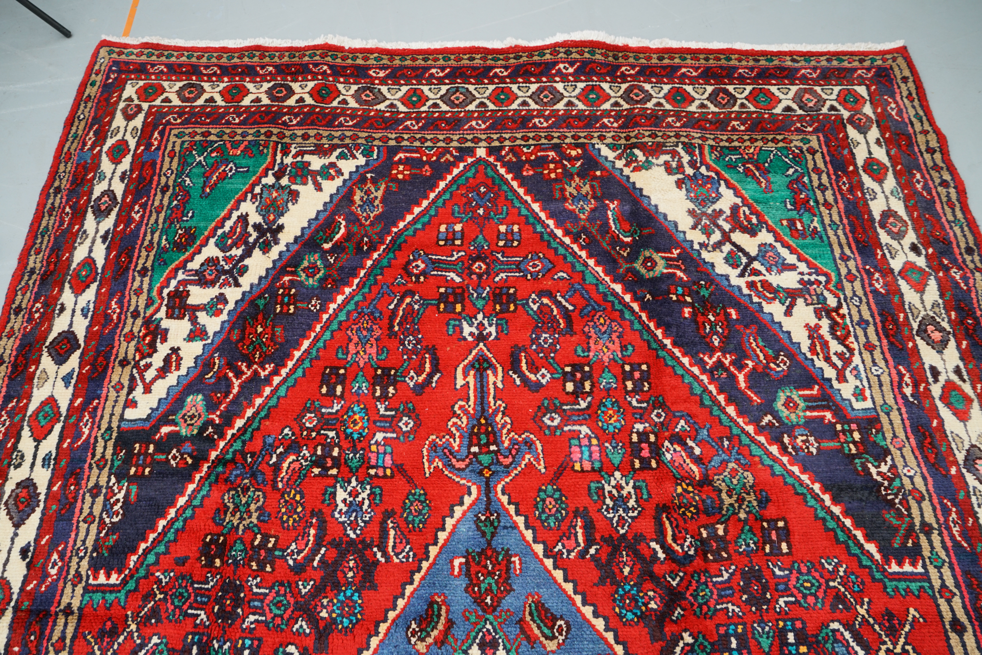 Hand-Knotted Persian Hamadan Wool Area Rug