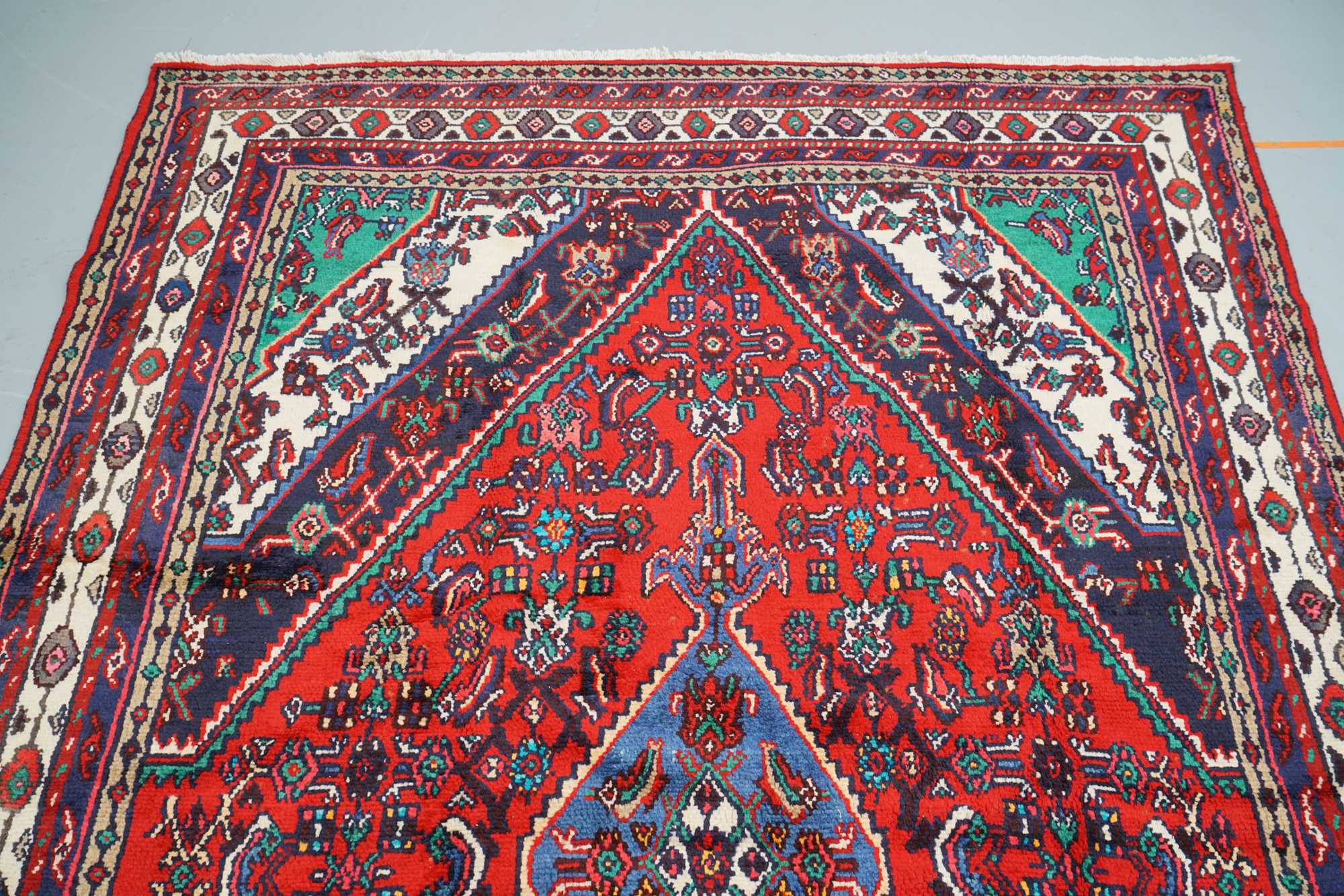 Hand-Knotted Persian Hamadan Wool Area Rug