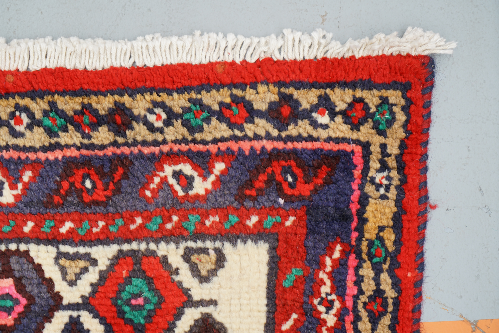 Hand-Knotted Persian Hamadan Wool Area Rug