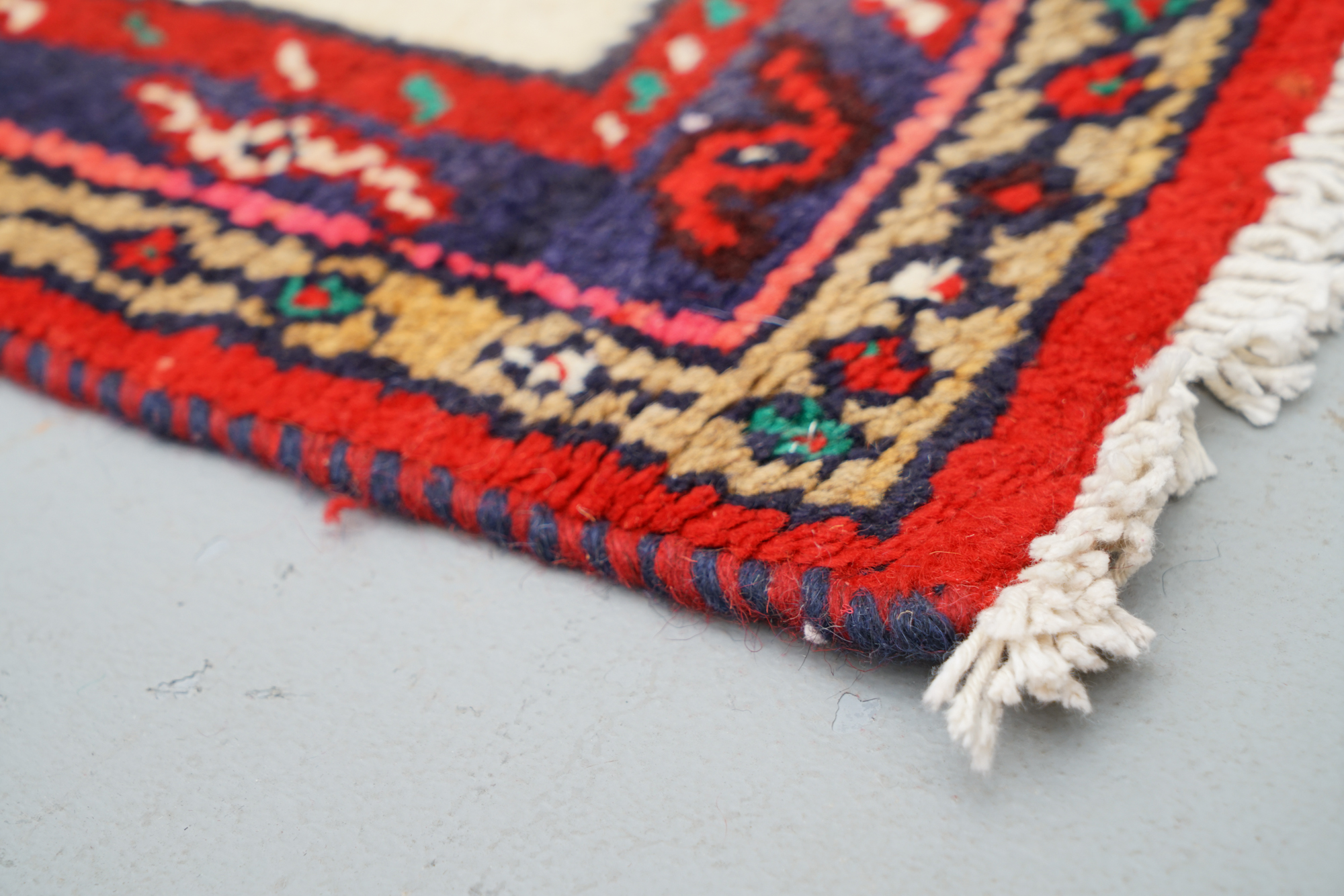 Hand-Knotted Persian Hamadan Wool Area Rug