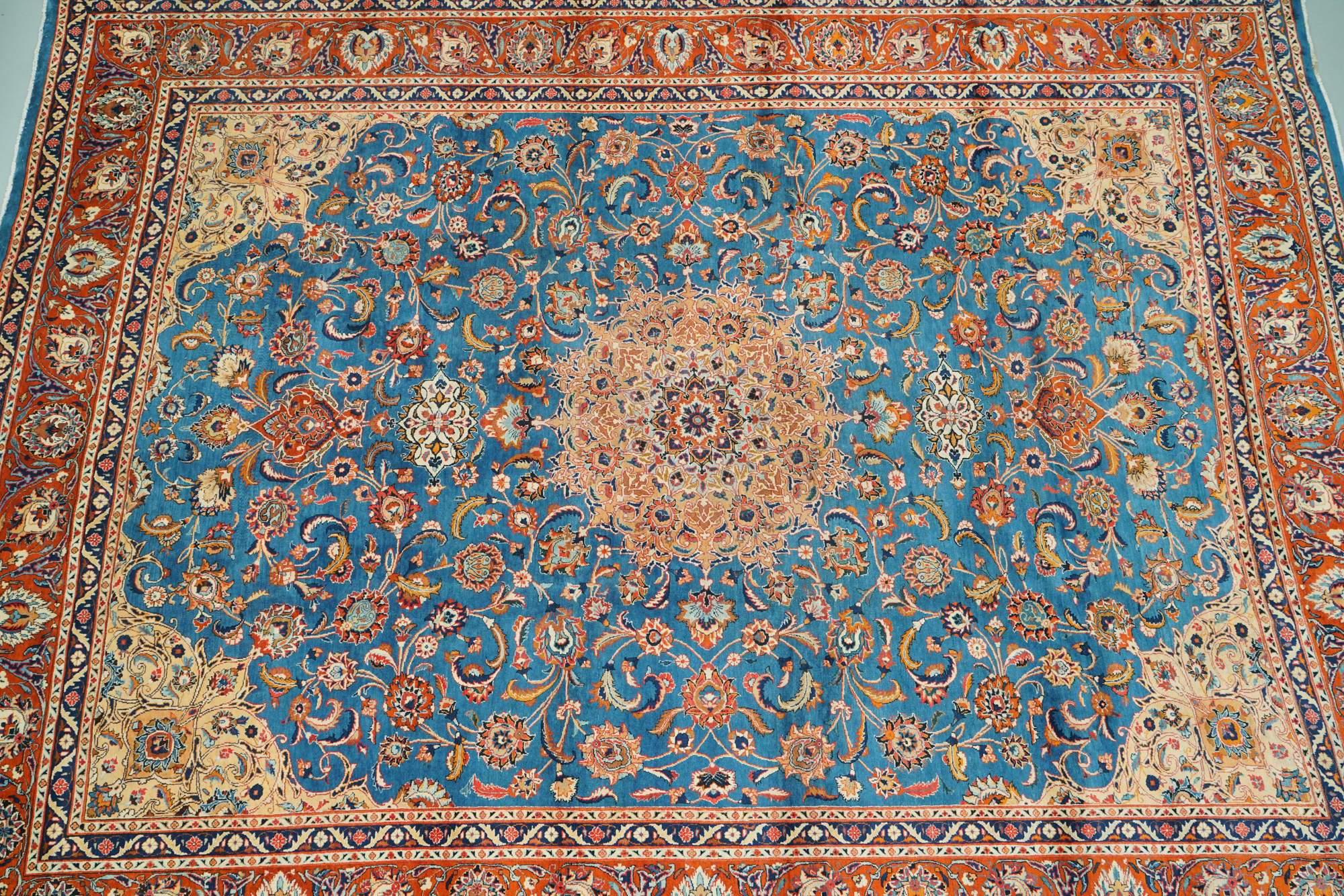 Hand-Knotted Persian Qom Wool Room Sized Rug