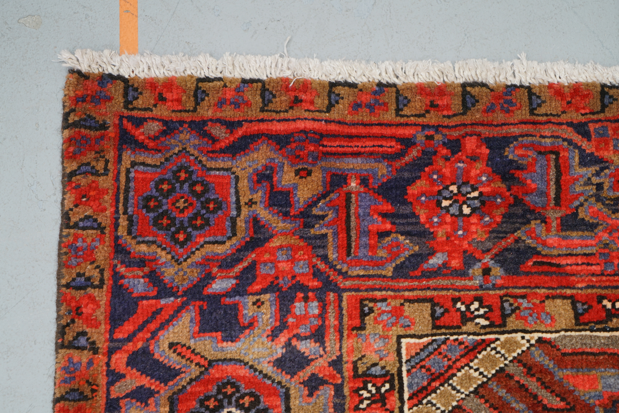 Hand-Knotted Persian Heriz Wool Area Rug