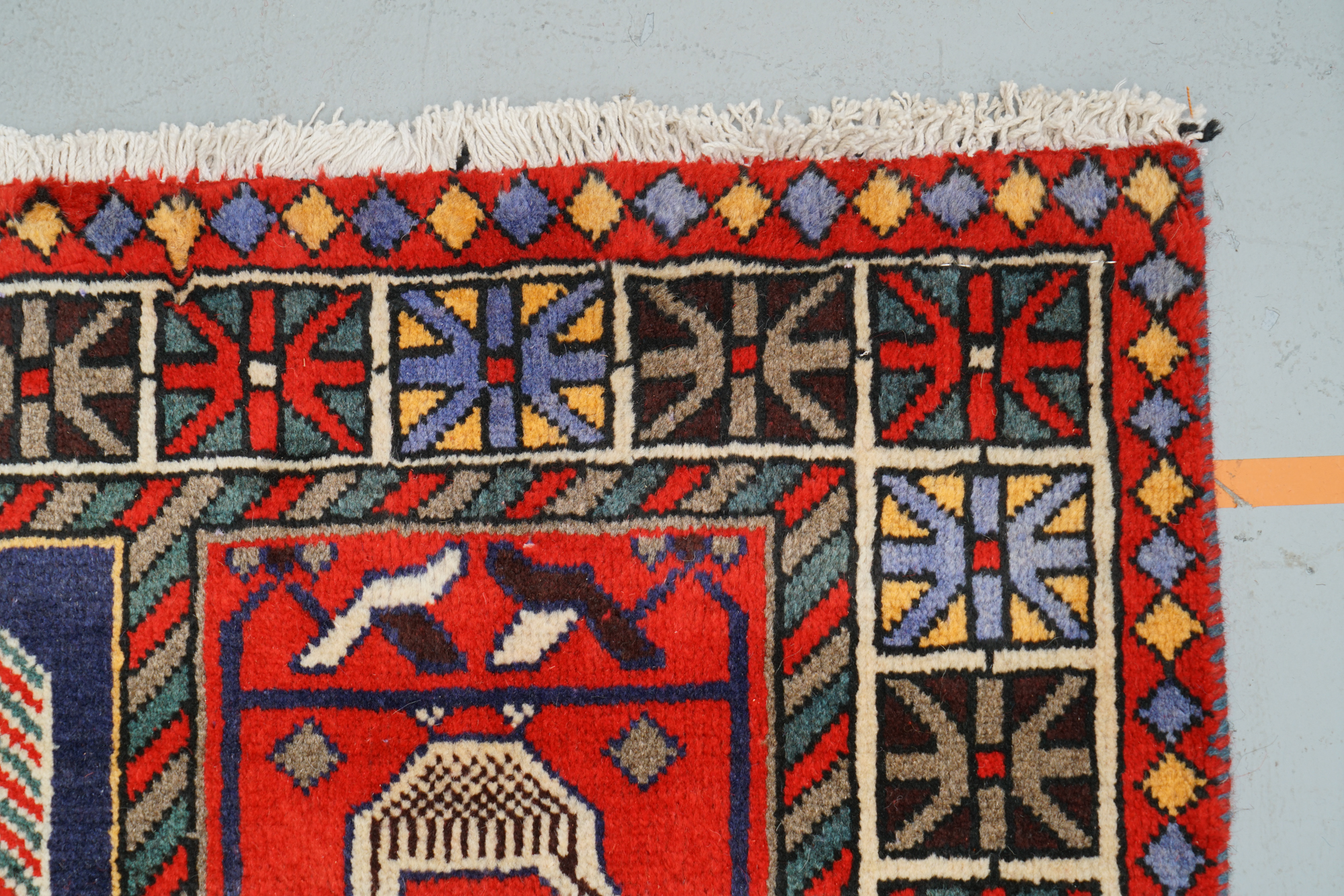 Hand-Knotted Inscribed Garden Panel Wool Area Rug