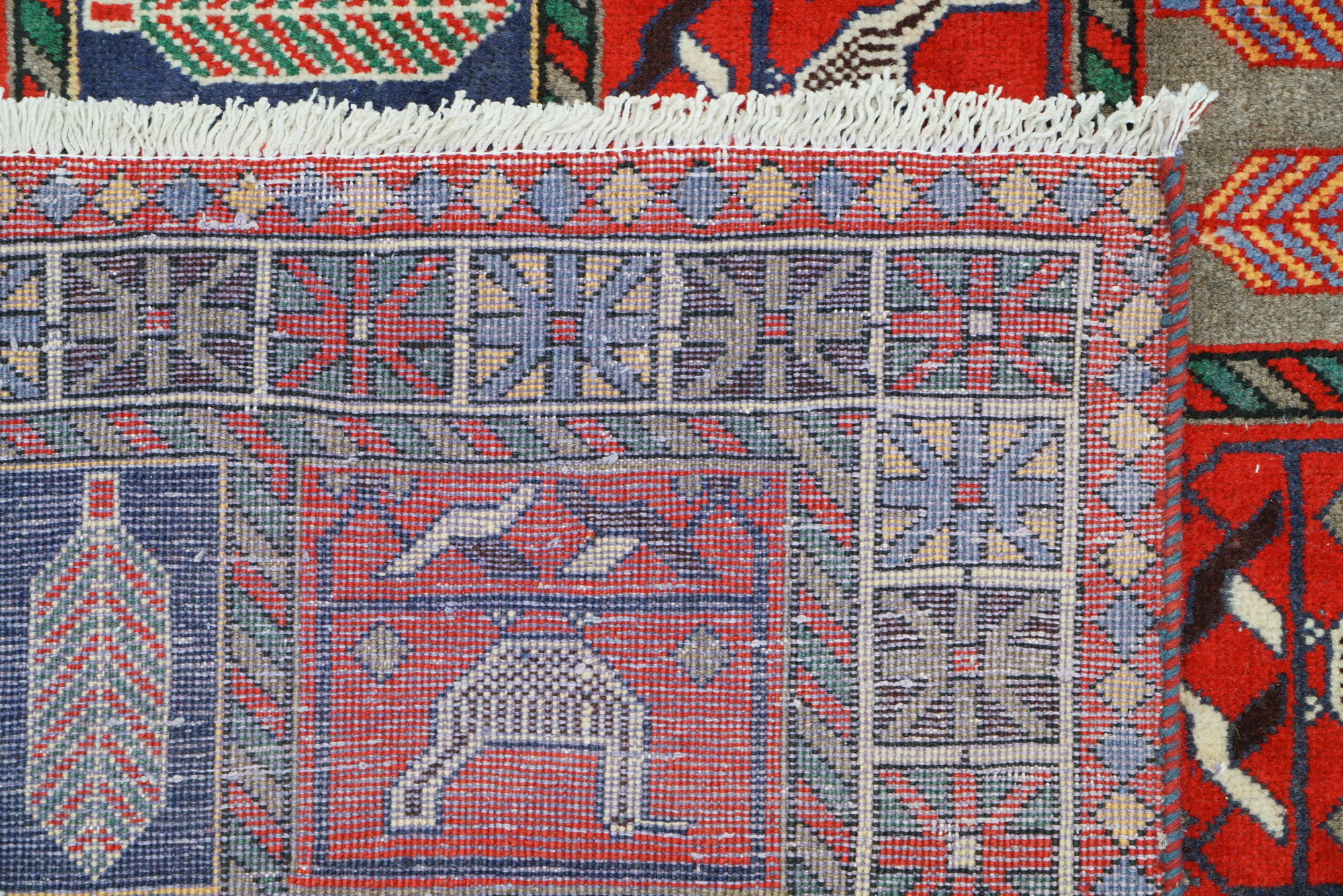 Hand-Knotted Inscribed Garden Panel Wool Area Rug