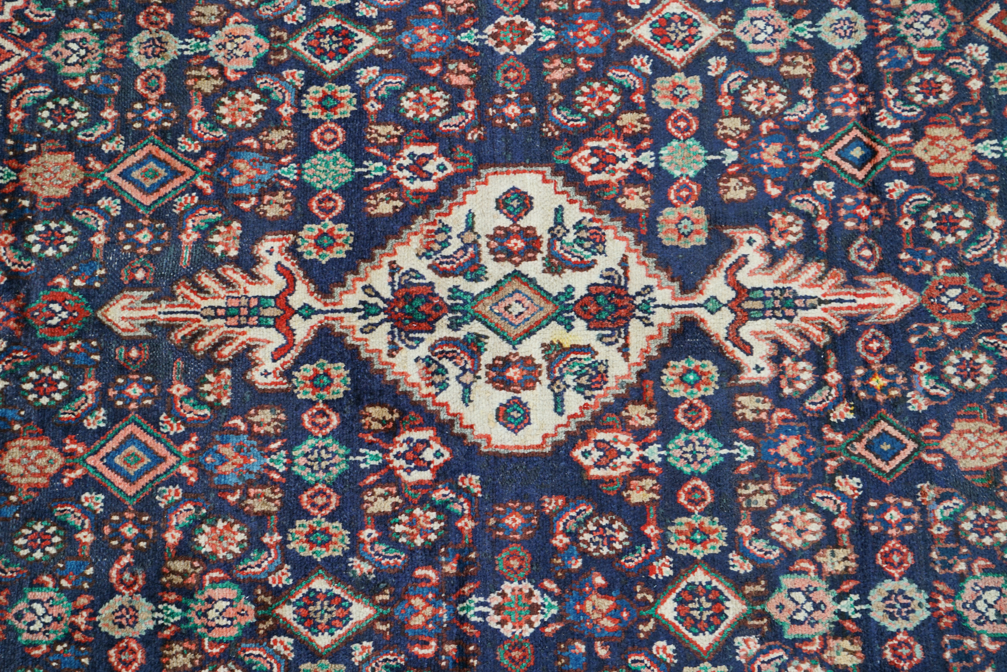Hand-Knotted Persian Hamadan Wool Area Rug