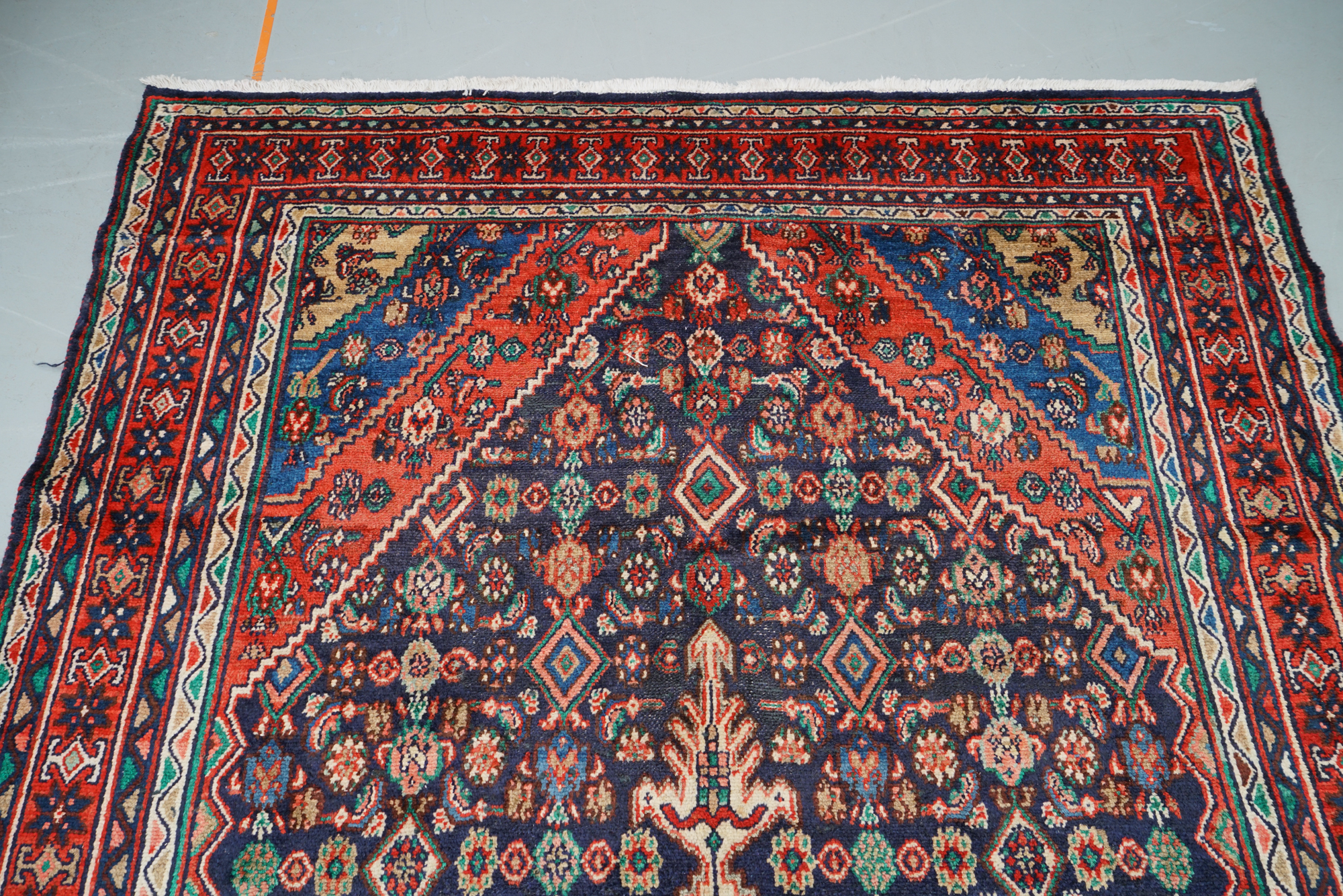 Hand-Knotted Persian Hamadan Wool Area Rug