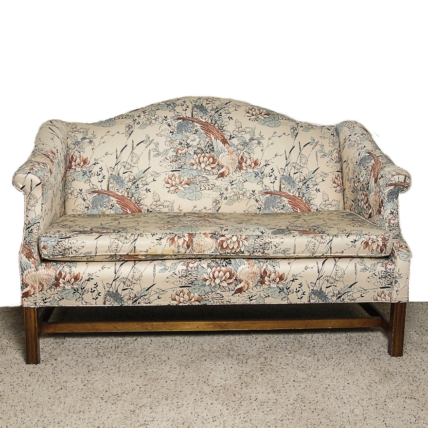 Chinese Chippendale Style Camelback Love Seat