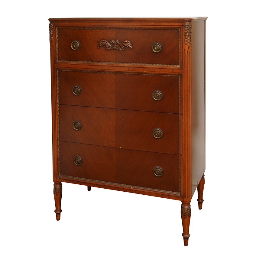 Vintage Louis XVI Style Mahogany Chest of Drawers by Paine Furniture Company