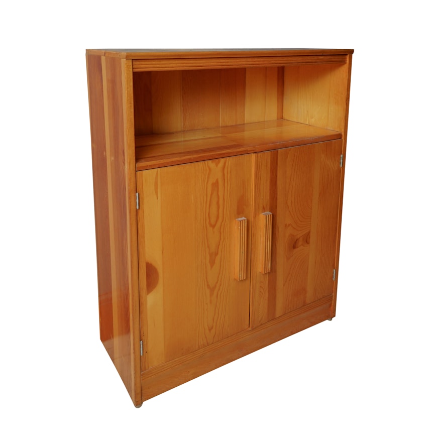 Contemporary Mixed Wood Cabinet