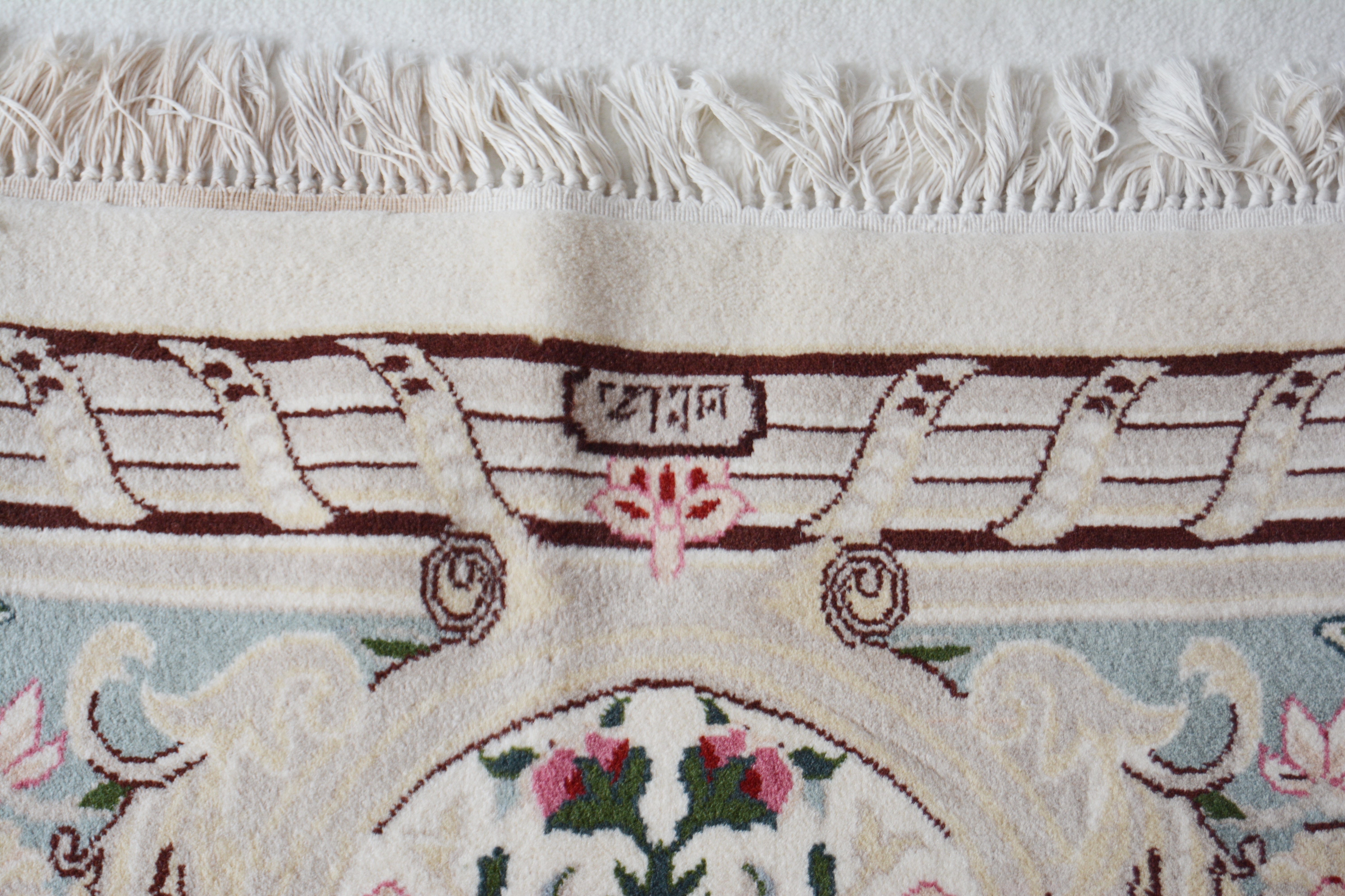 Finely Hand-Knotted Signed Aubusson Inspired Wool Area Rug