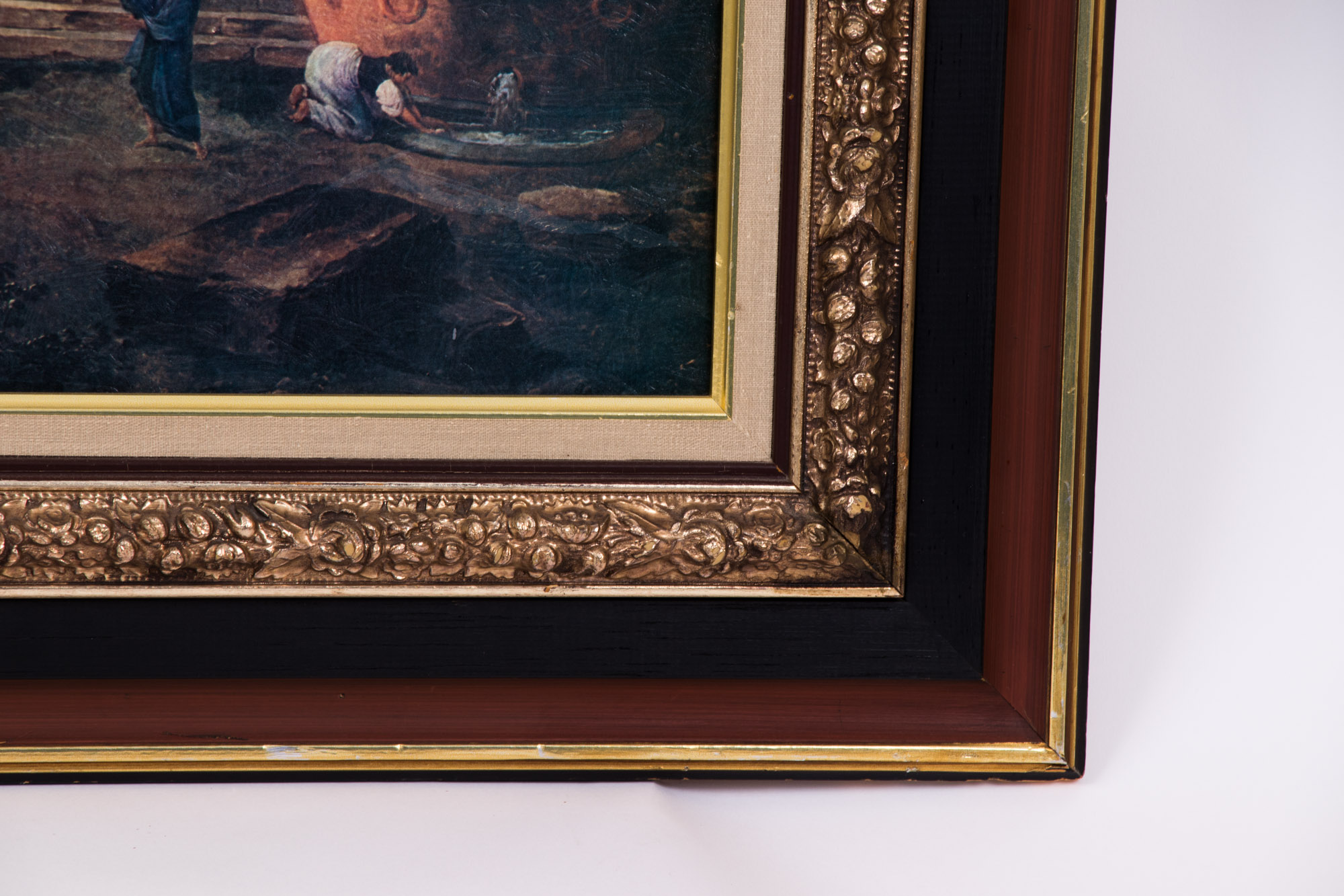 Offset Lithographic Reproduction on Canvas after Hubert Robert "The Fountains"