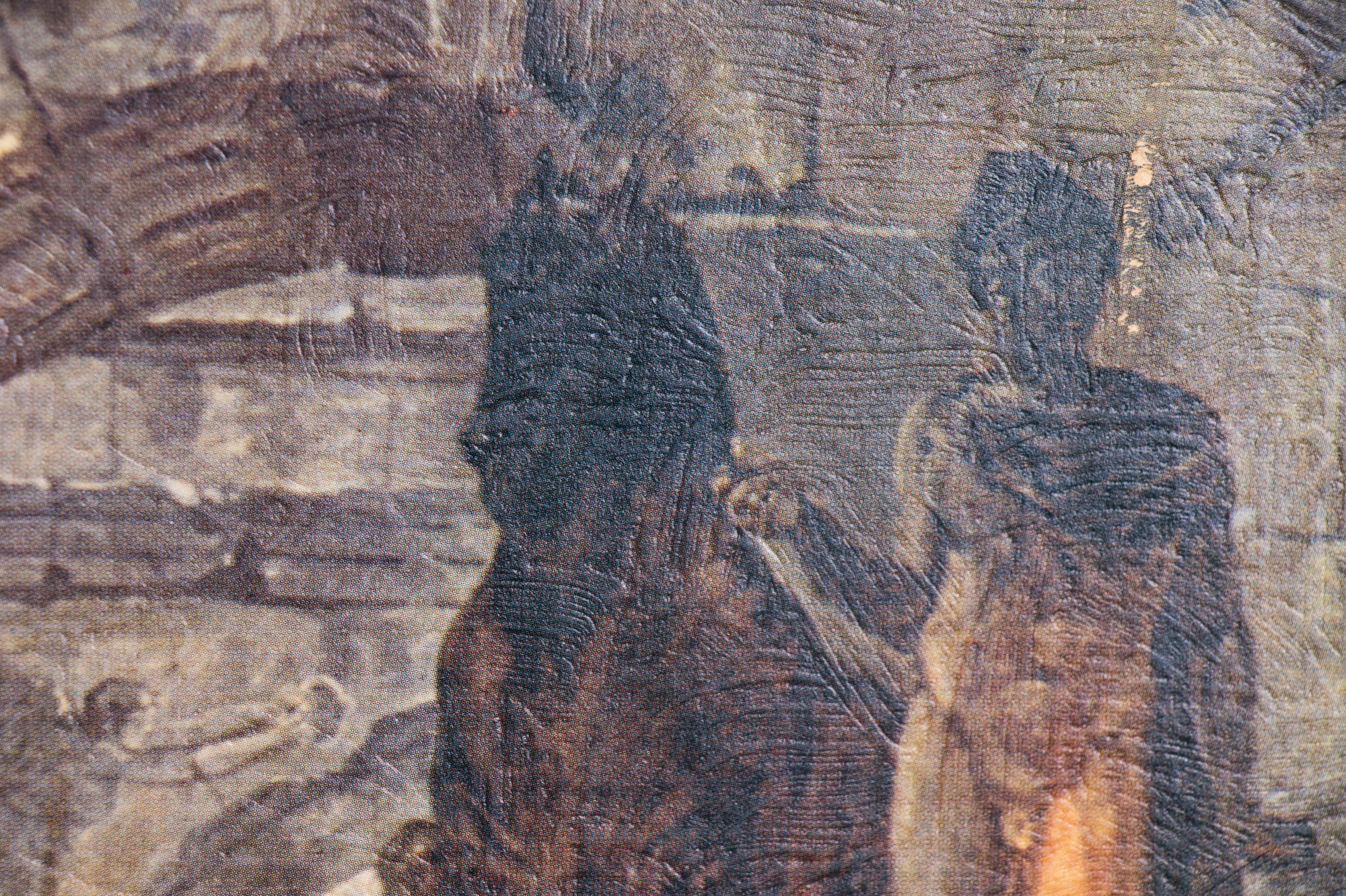 Offset Lithographic Reproduction on Canvas after Hubert Robert "The Fountains"