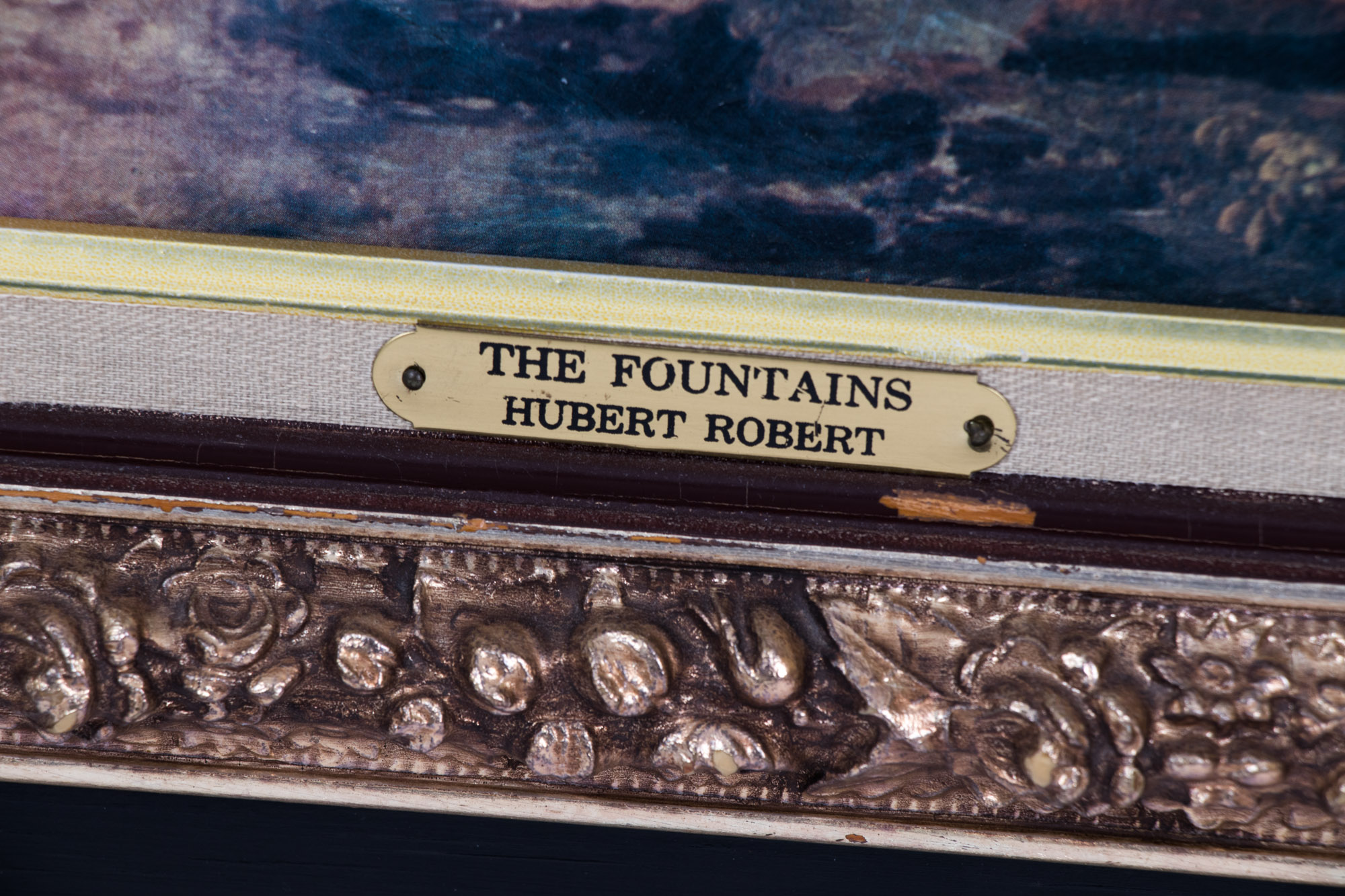 Offset Lithographic Reproduction on Canvas after Hubert Robert "The Fountains"