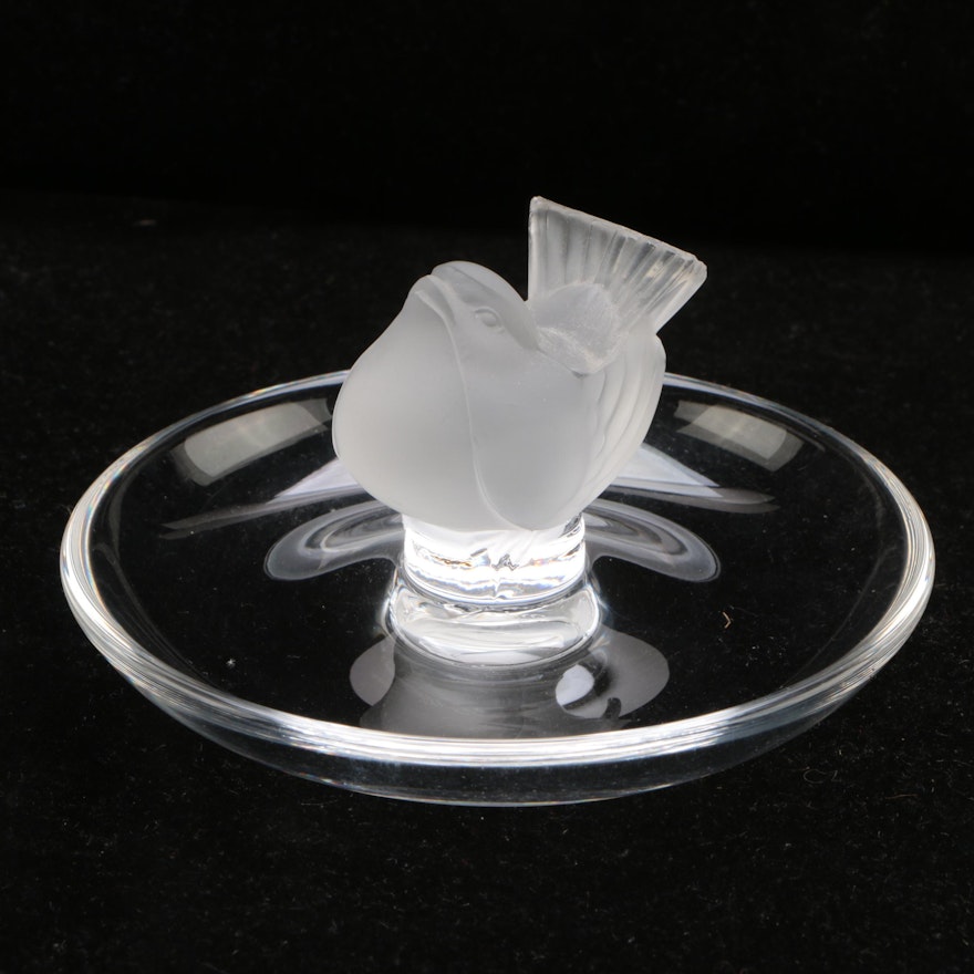 Lalique Figural "Pinson" Crystal Pin Tray