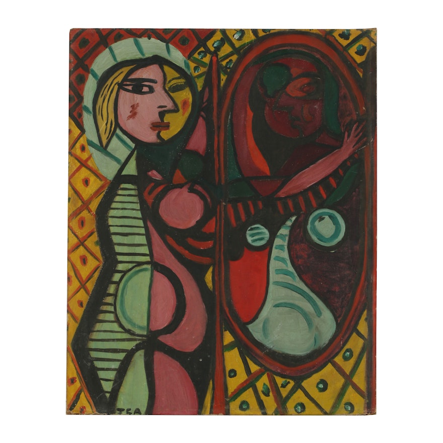 Copy Oil Painting After Pablo Picasso "Girl Before a Mirror"