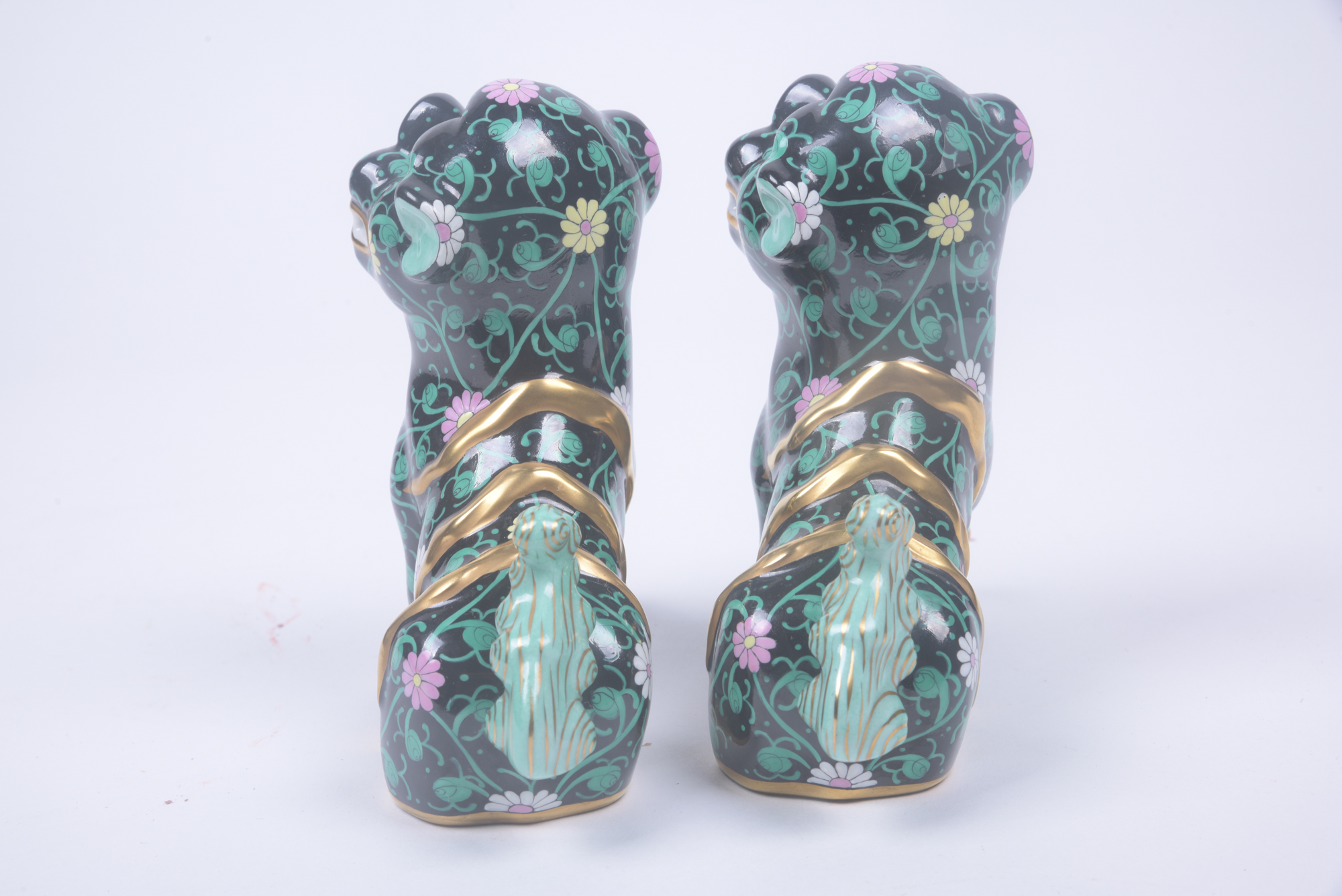 Herend Hungary Hand-Painted Guardian Lion Figurines