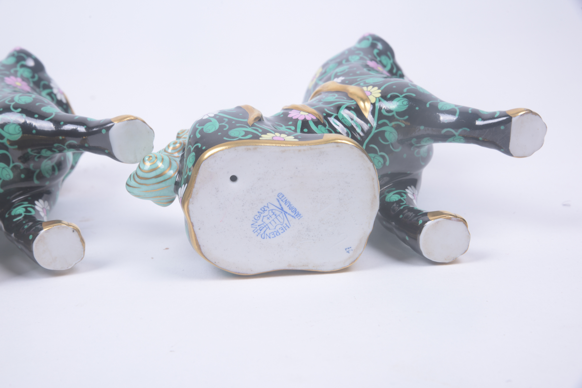 Herend Hungary Hand-Painted Guardian Lion Figurines