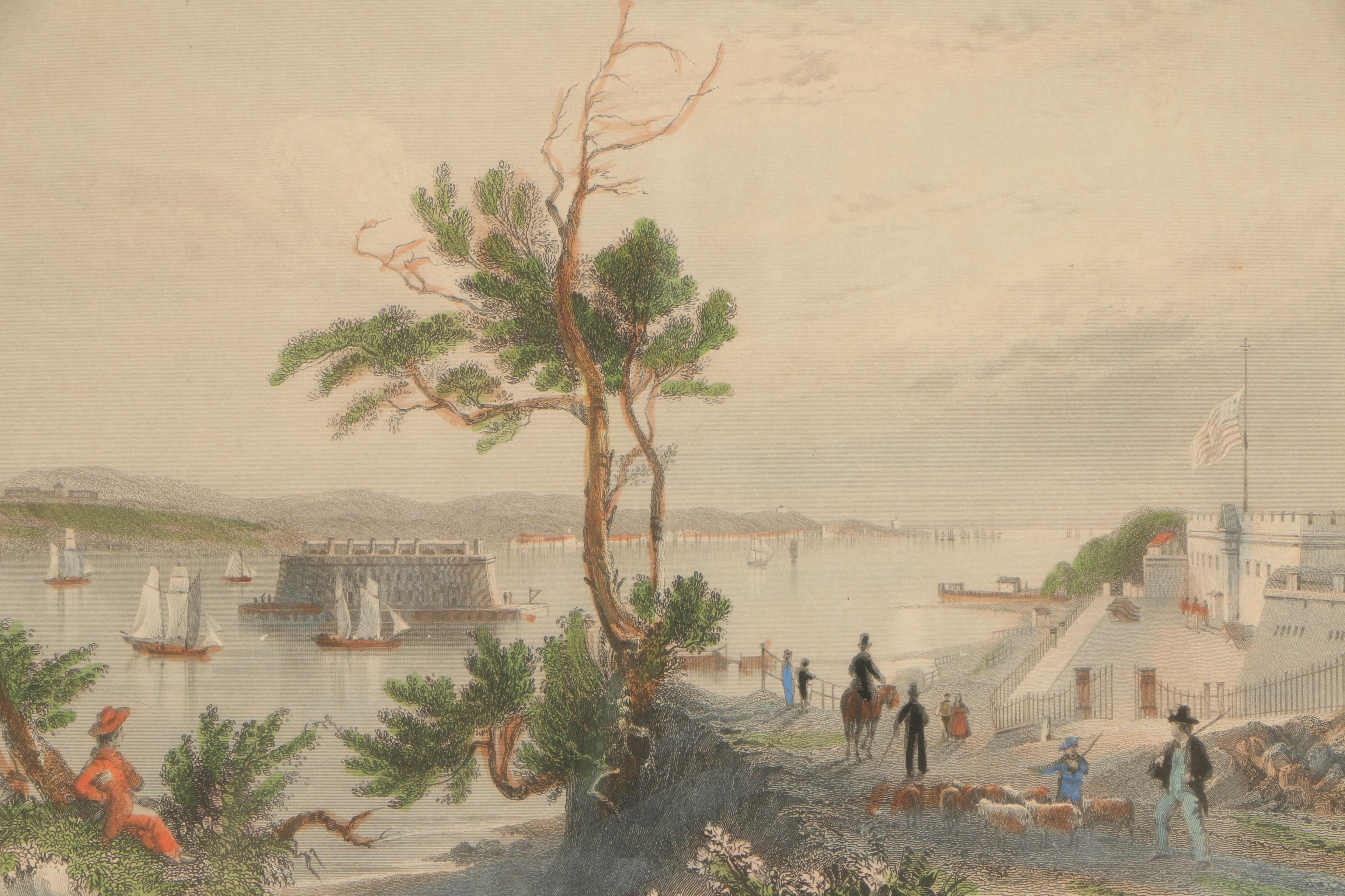 After William Henry Bartlett 19th Century Hand-Colored Engravings