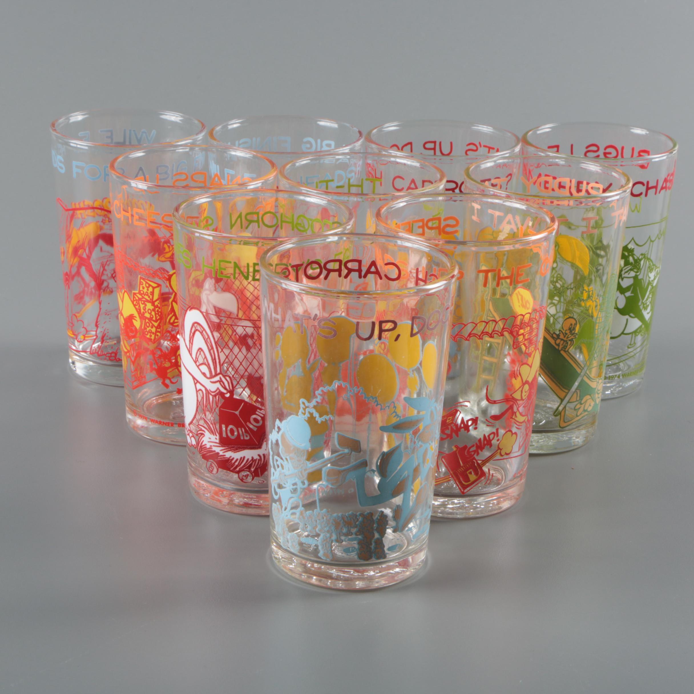 Looney Tunes Themed Juice Glasses Featuring Bugs Bunny and More