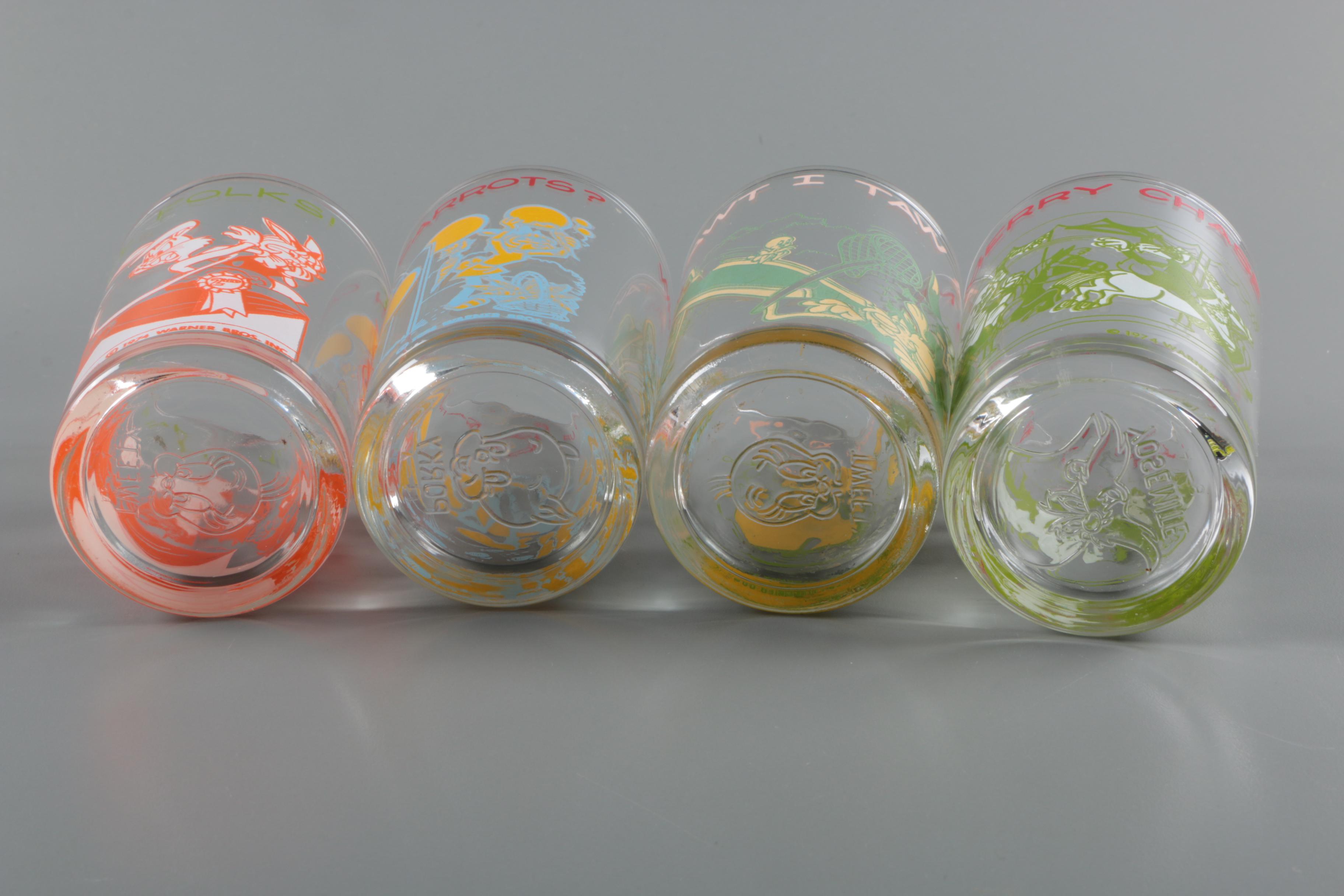 Looney Tunes Themed Juice Glasses Featuring Bugs Bunny and More