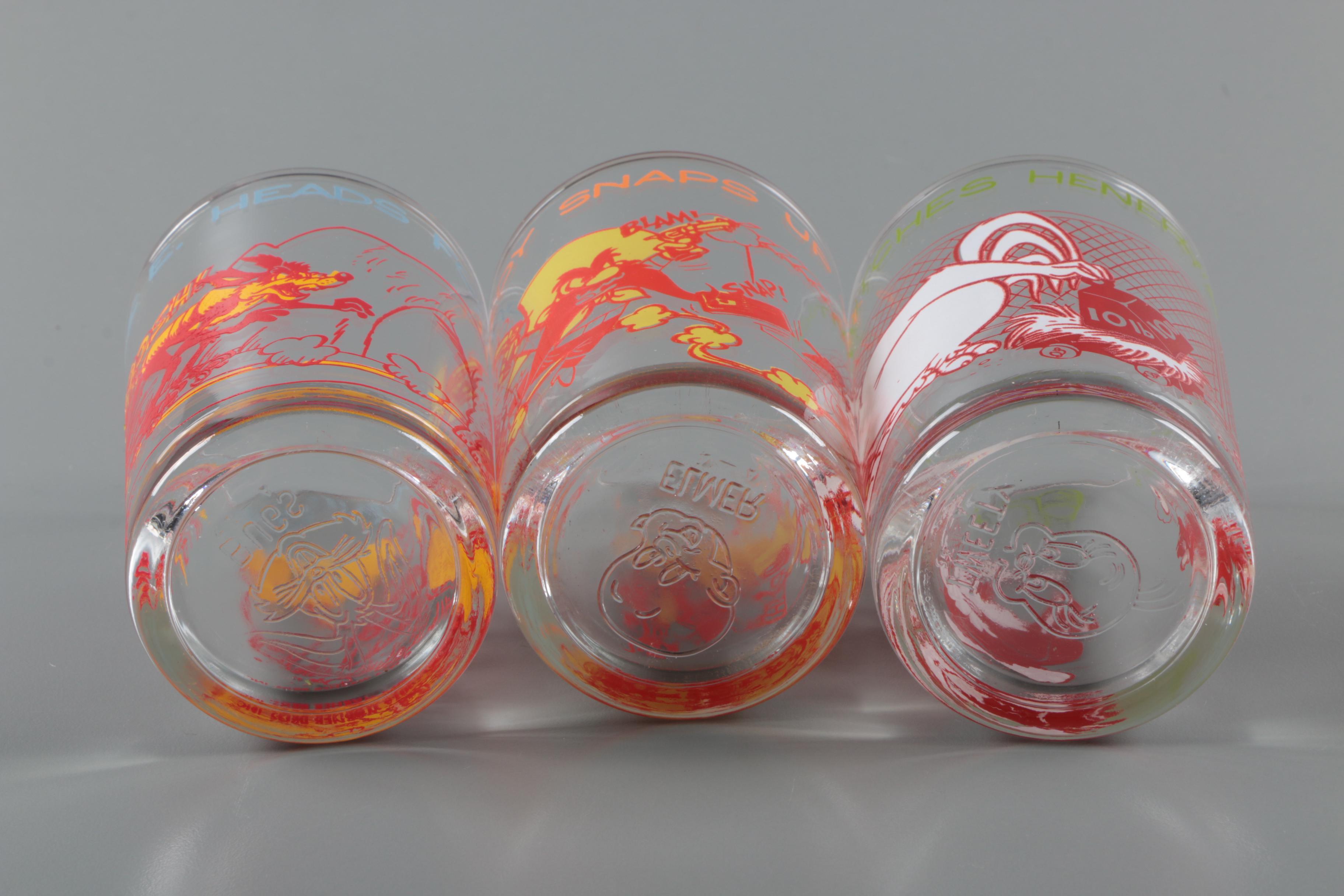Looney Tunes Themed Juice Glasses Featuring Bugs Bunny and More