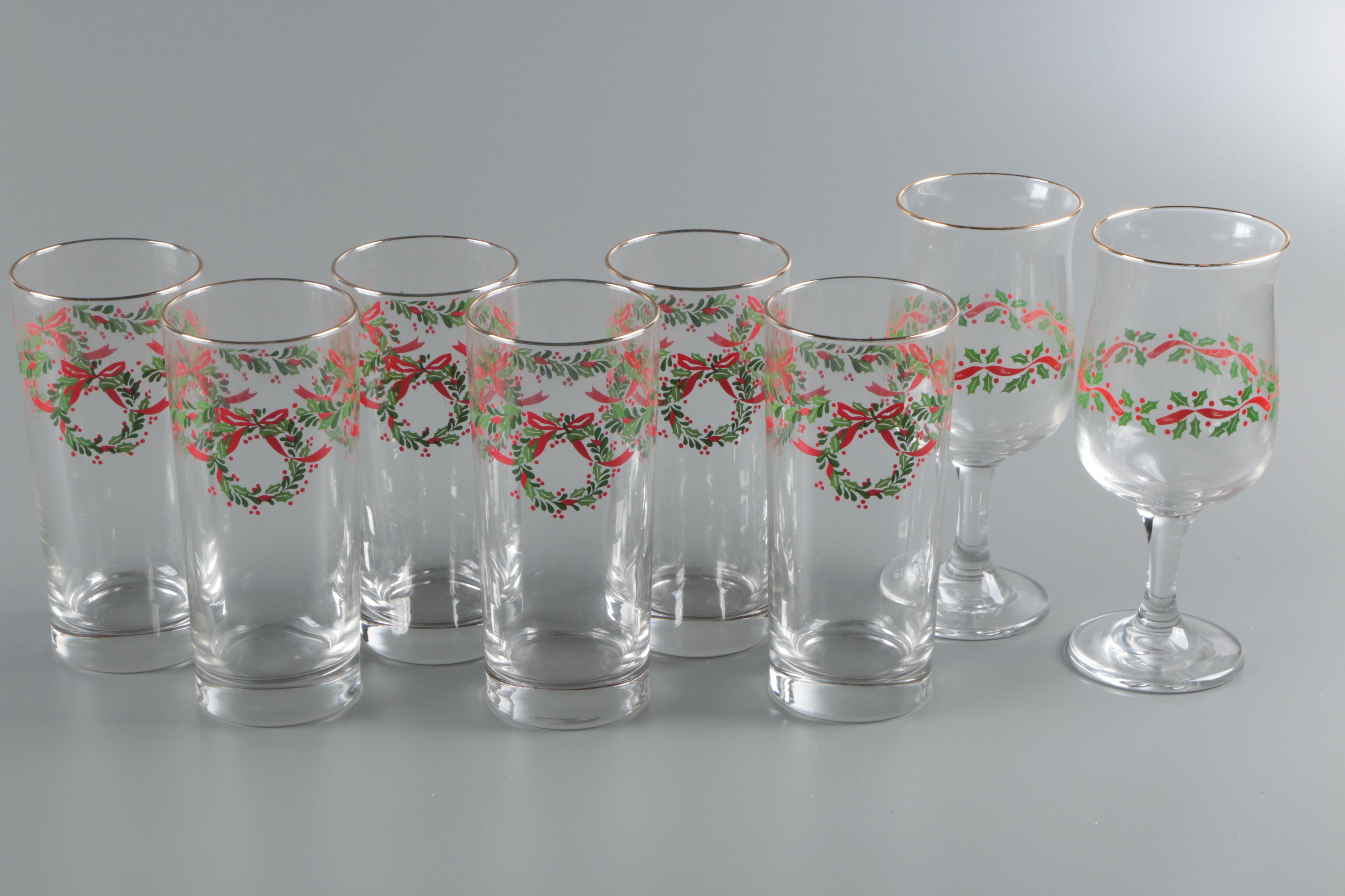 Holiday Motif Tumblers with Bohemian Figural Angelic Hurricane Shade