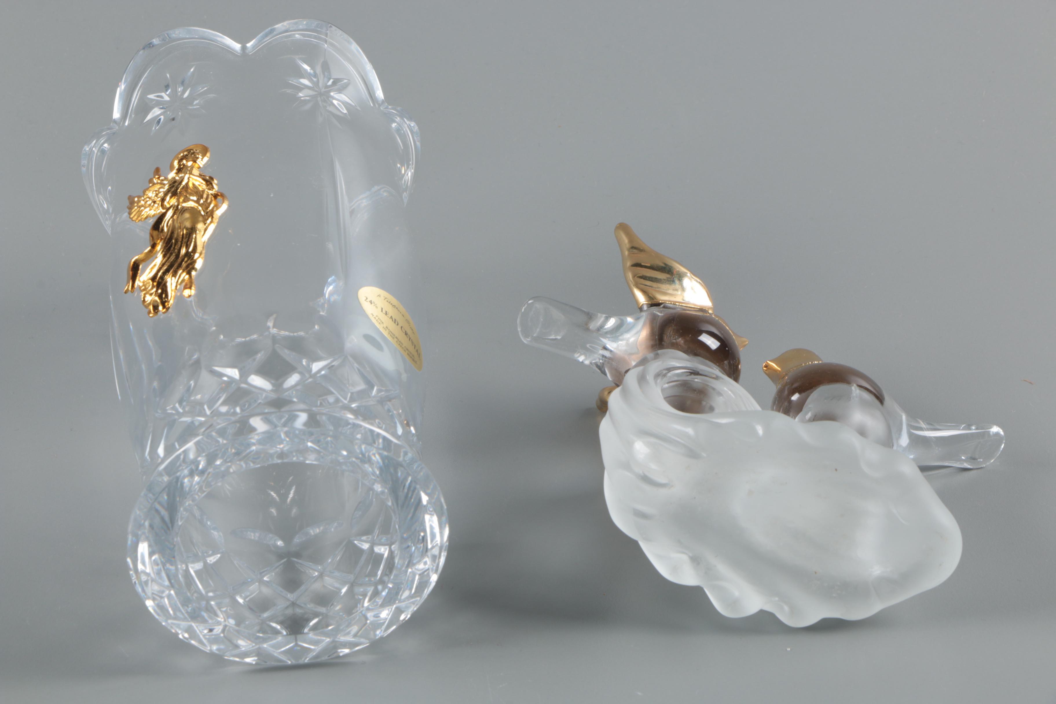 Holiday Motif Tumblers with Bohemian Figural Angelic Hurricane Shade