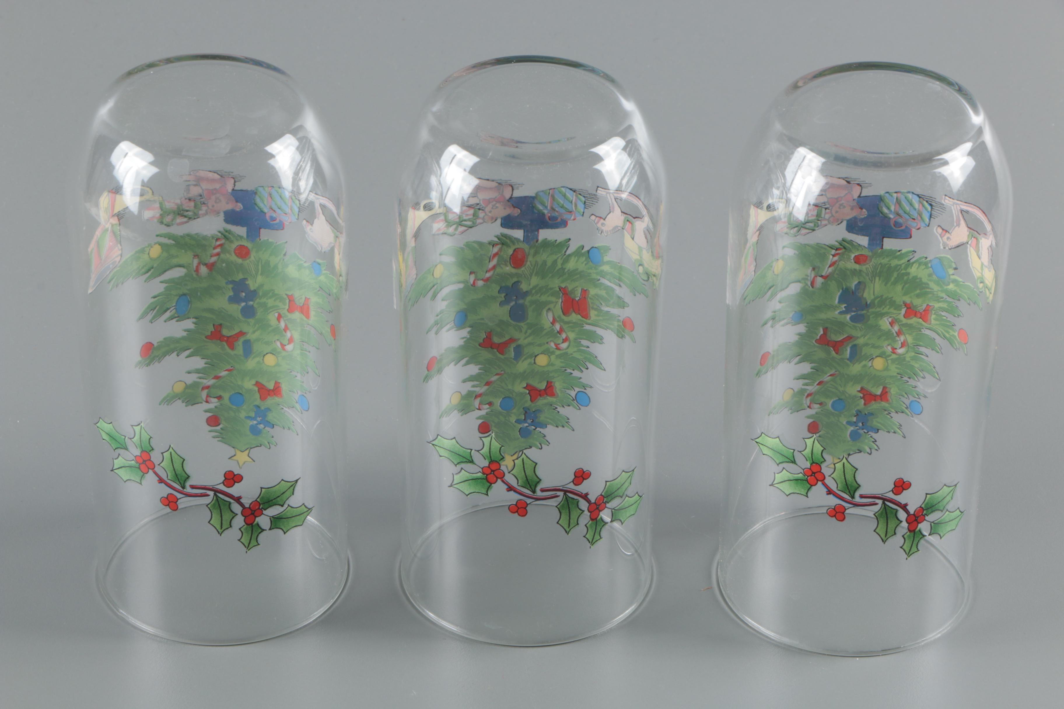 Holiday Motif Tumblers with Bohemian Figural Angelic Hurricane Shade