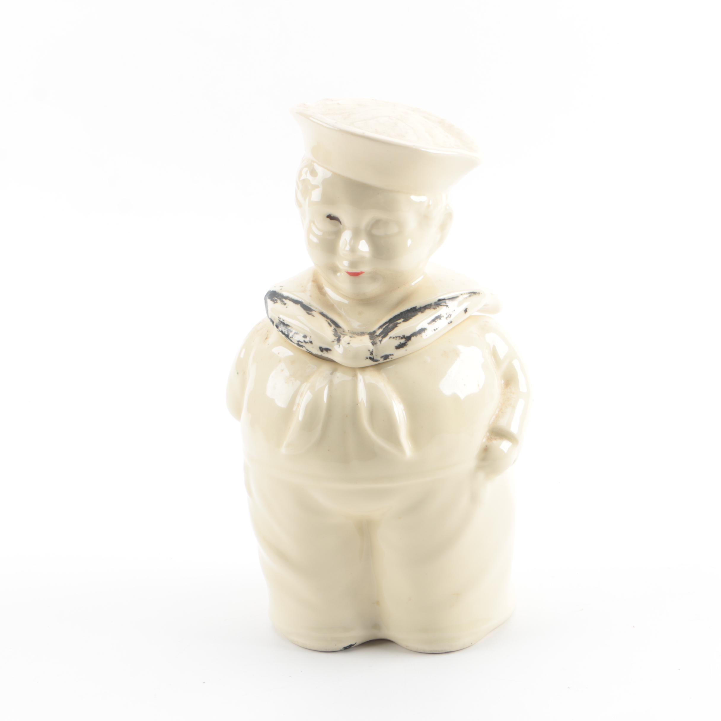 Vintage Shawnee Pottery Sailor Cookie Jar