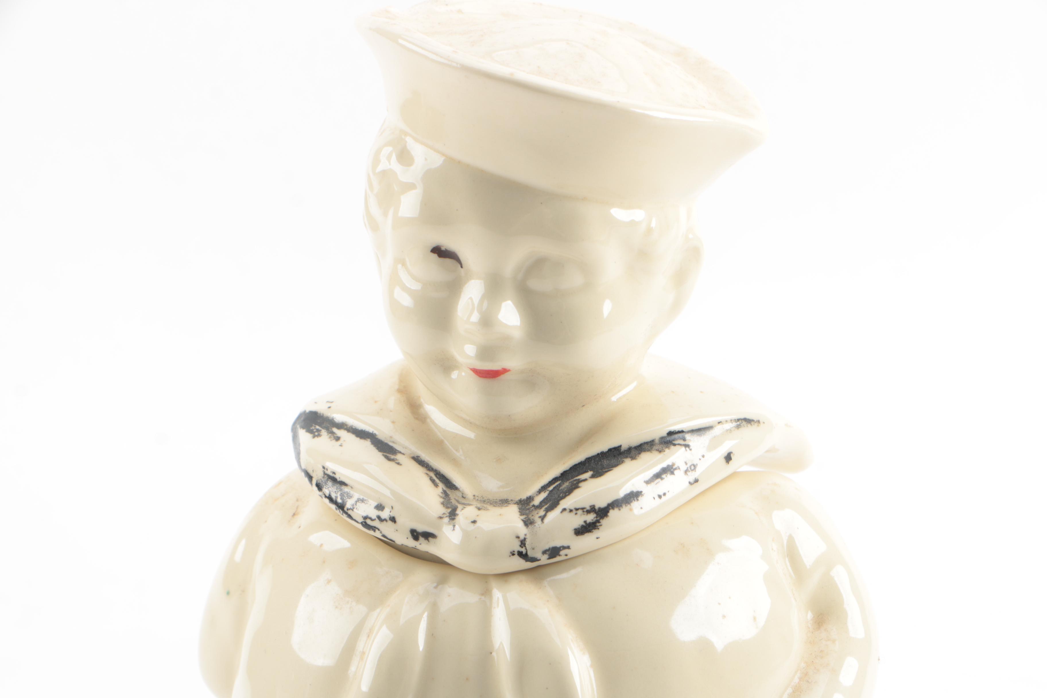 Vintage Shawnee Pottery Sailor Cookie Jar
