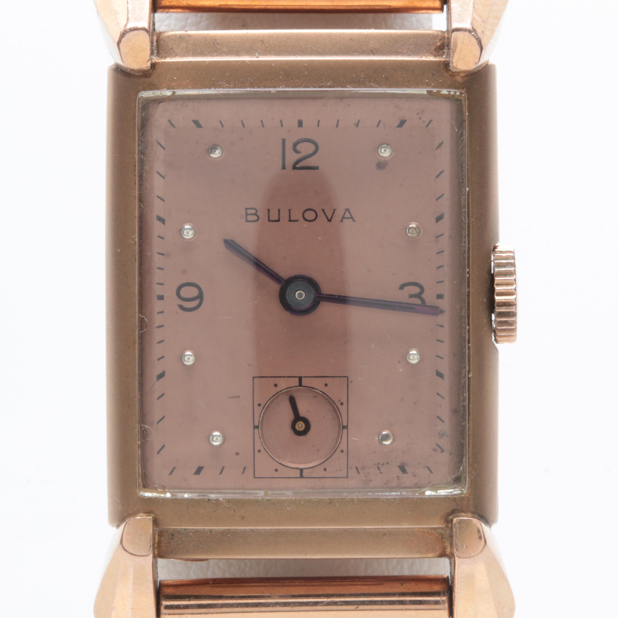 Circa 1940s Bulova 14K Rose Gold Watch