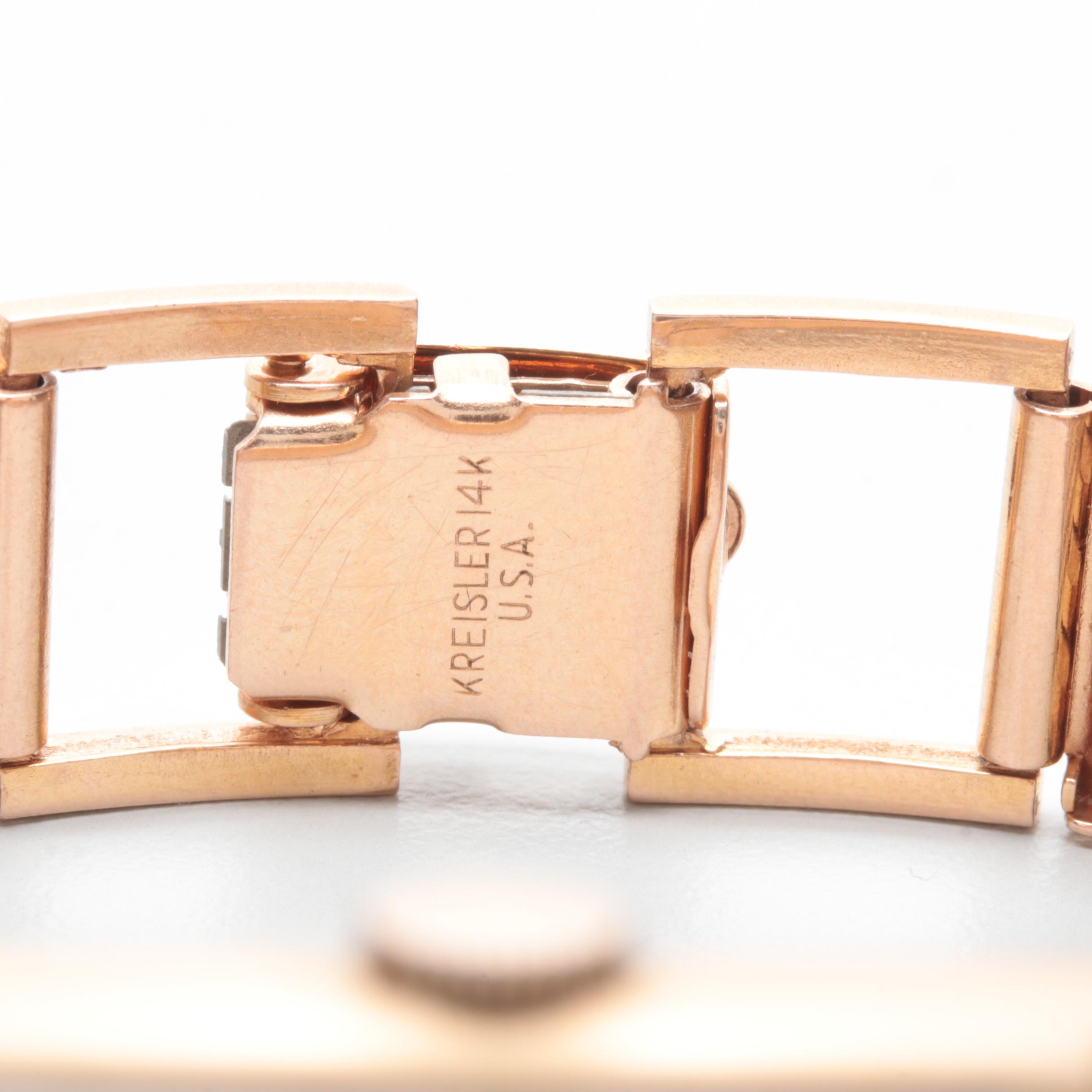 Circa 1940s Bulova 14K Rose Gold Watch