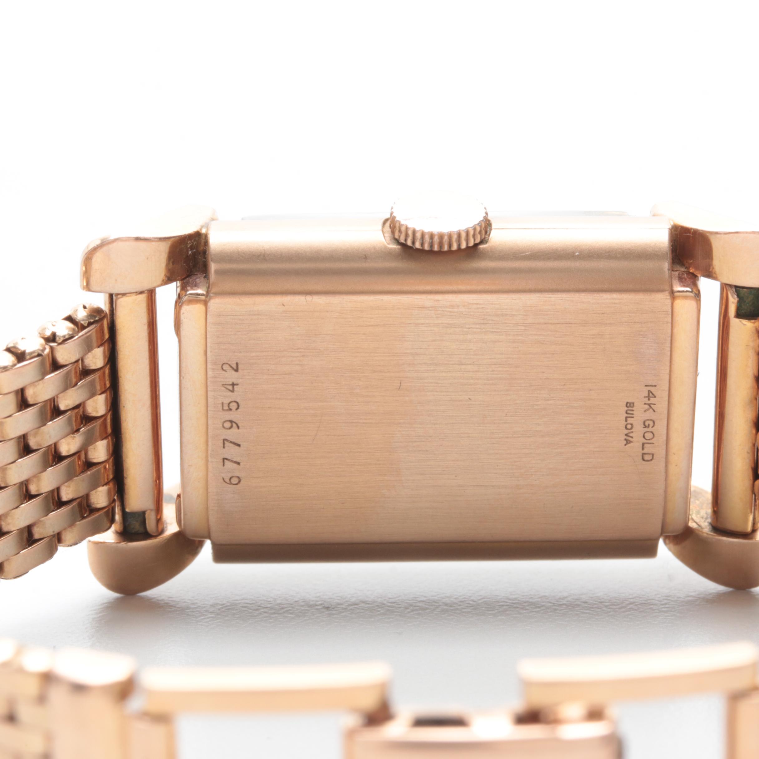 Circa 1940s Bulova 14K Rose Gold Watch