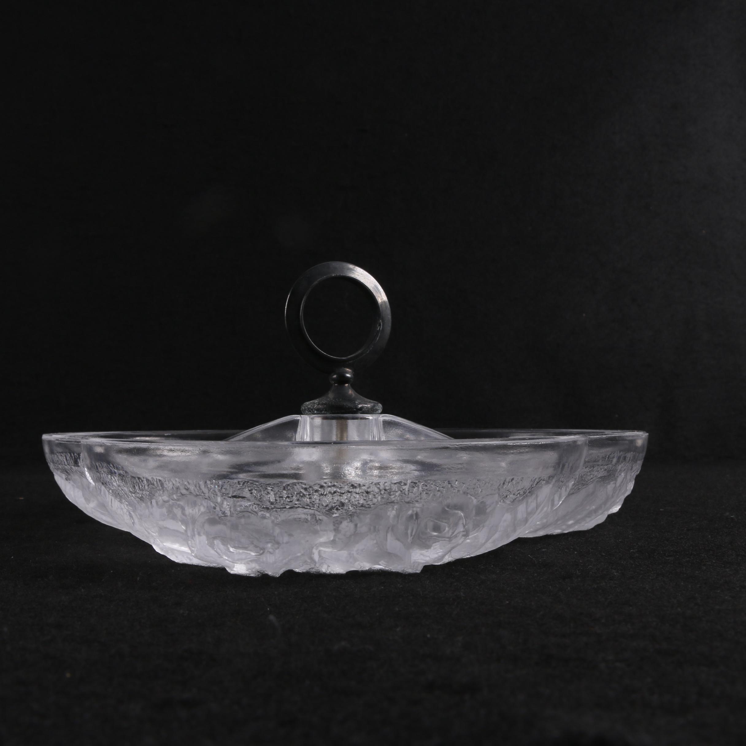 Floral and Figural Glass Tableware and Trinket Box