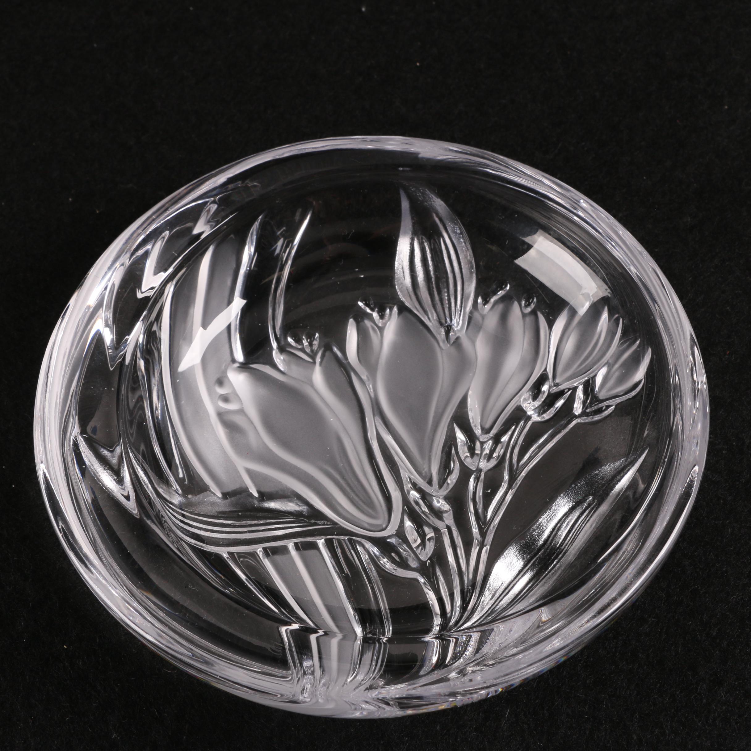 Floral and Figural Glass Tableware and Trinket Box